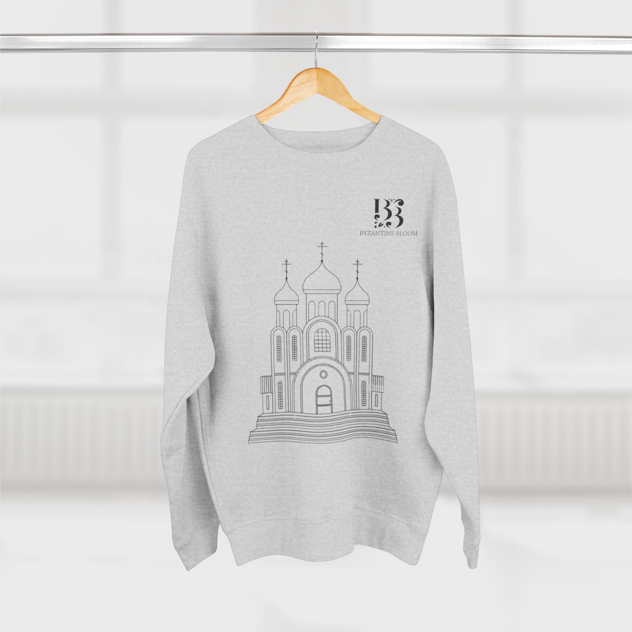 Minimalist Church Design Unisex Crewneck Sweatshirt - Cozy Spiritual Apparel