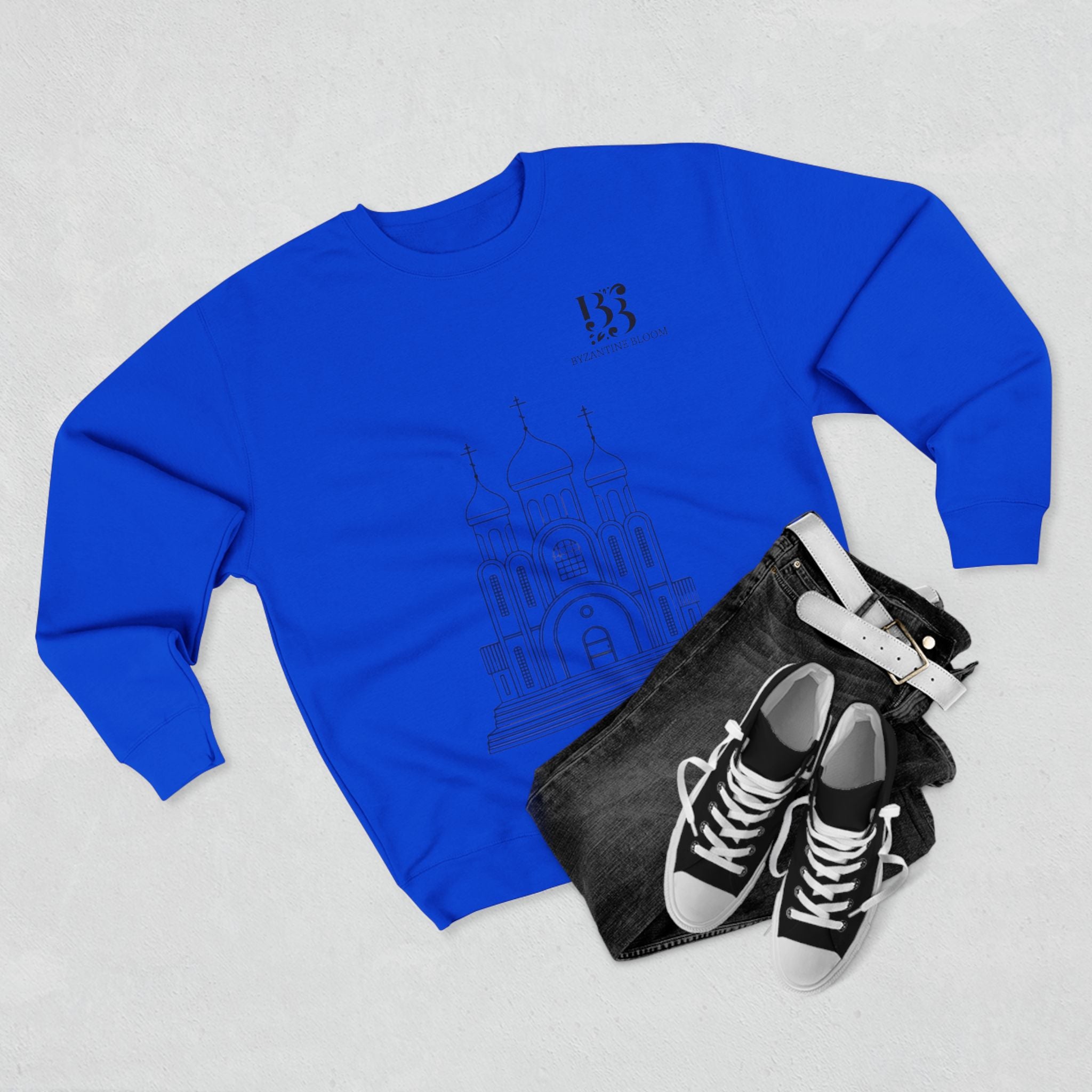 Minimalist Church Design Unisex Crewneck Sweatshirt - Cozy Spiritual Apparel