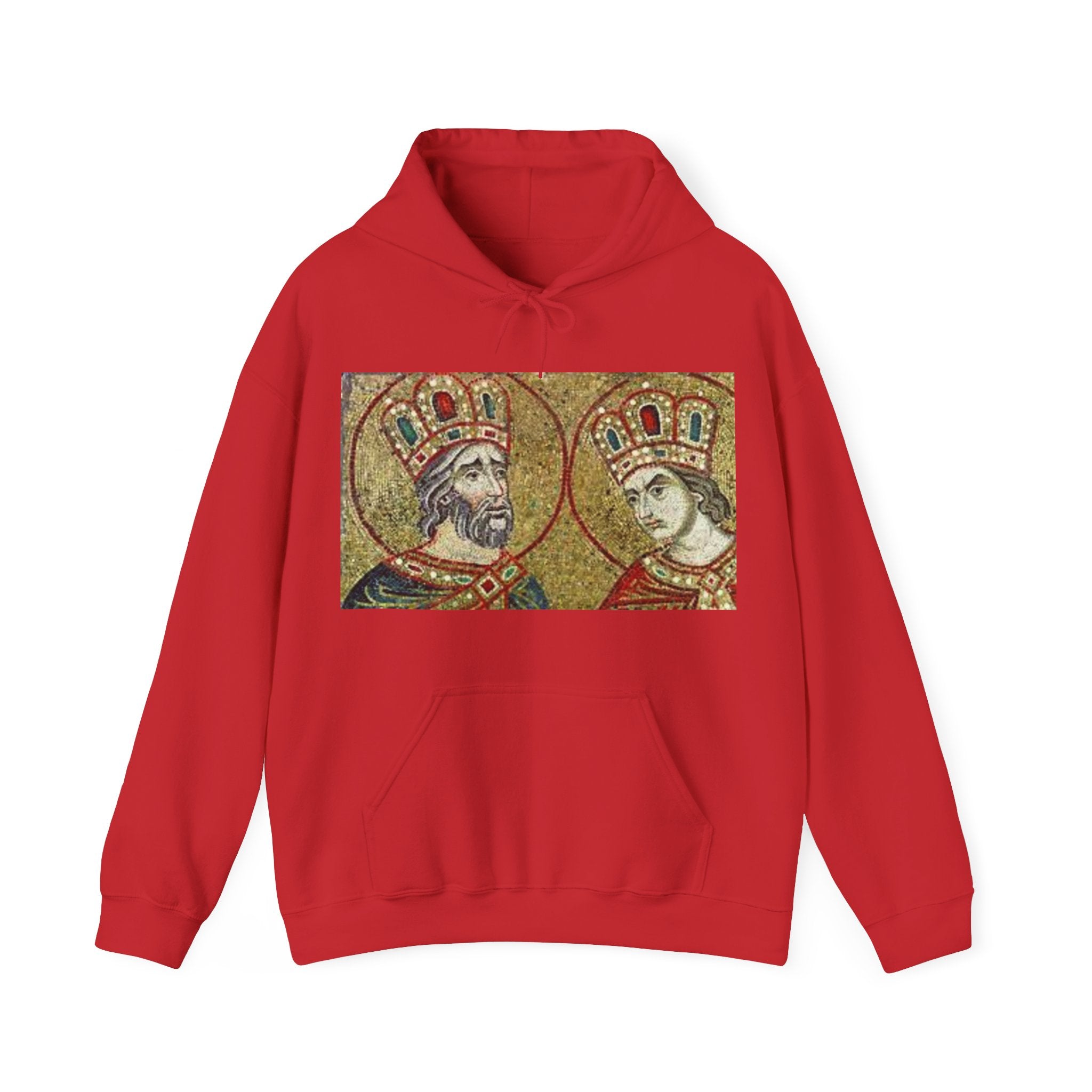 Regal Couple Unisex Hooded Sweatshirt - Vintage Art Design