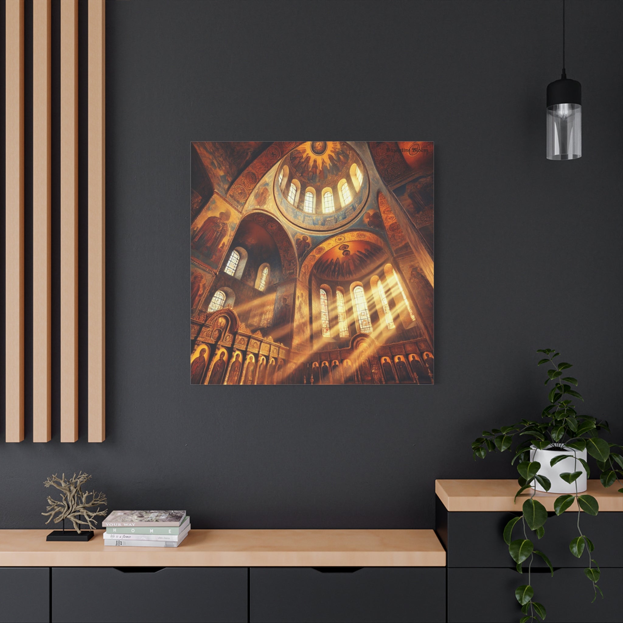 Stunning Religious Art Canvas Print - Illuminated Architecture