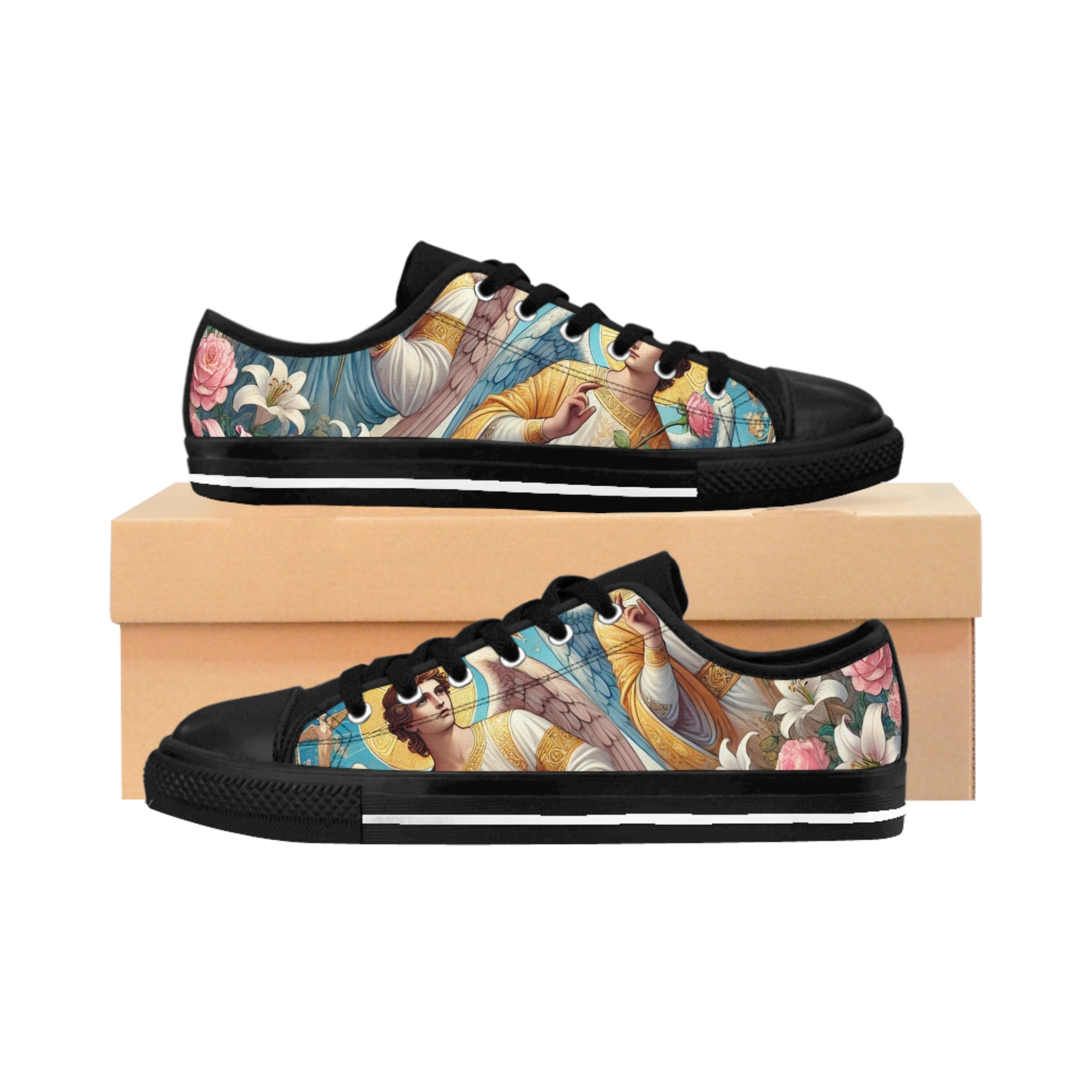 Artistic Men&#039;s Sneakers - Unique Patterned Casual Footwear
