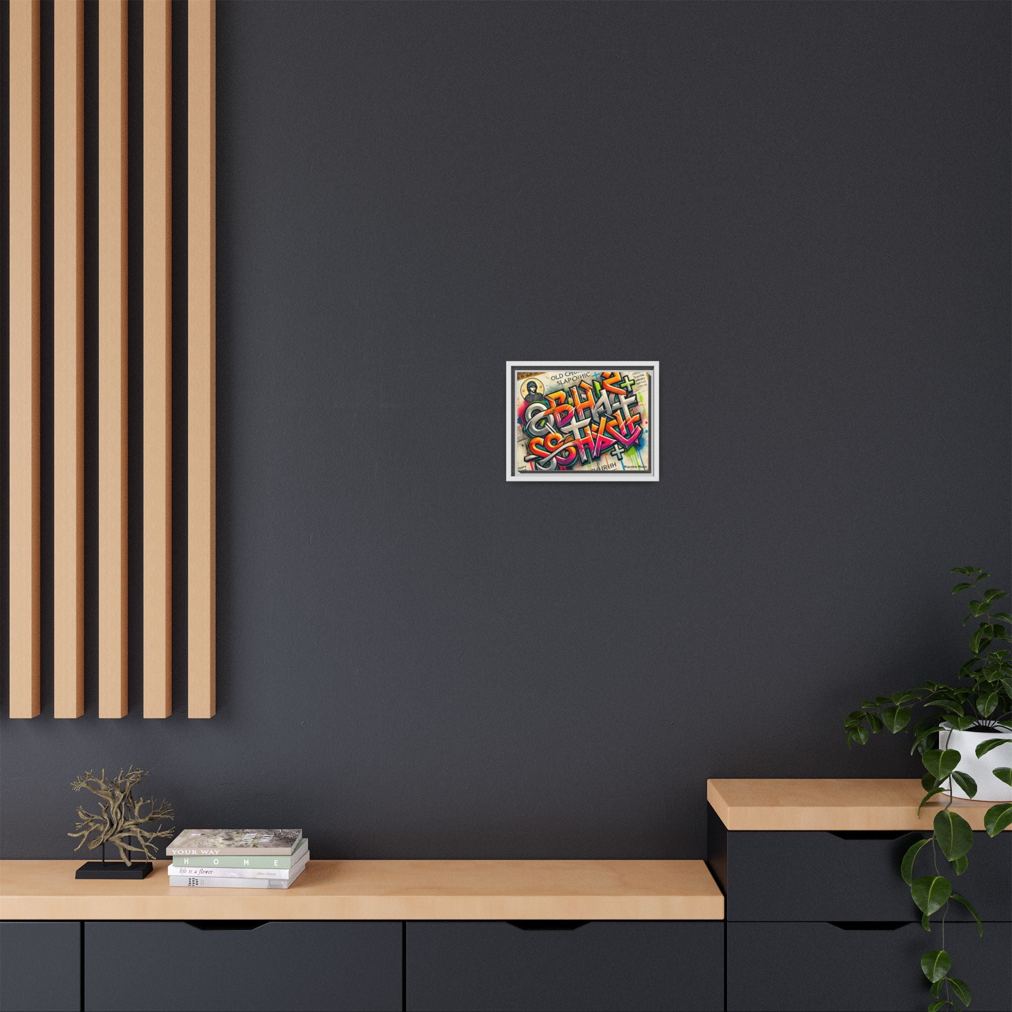 Graffiti Art Framed Canvas - Colorful Urban Wall Decor