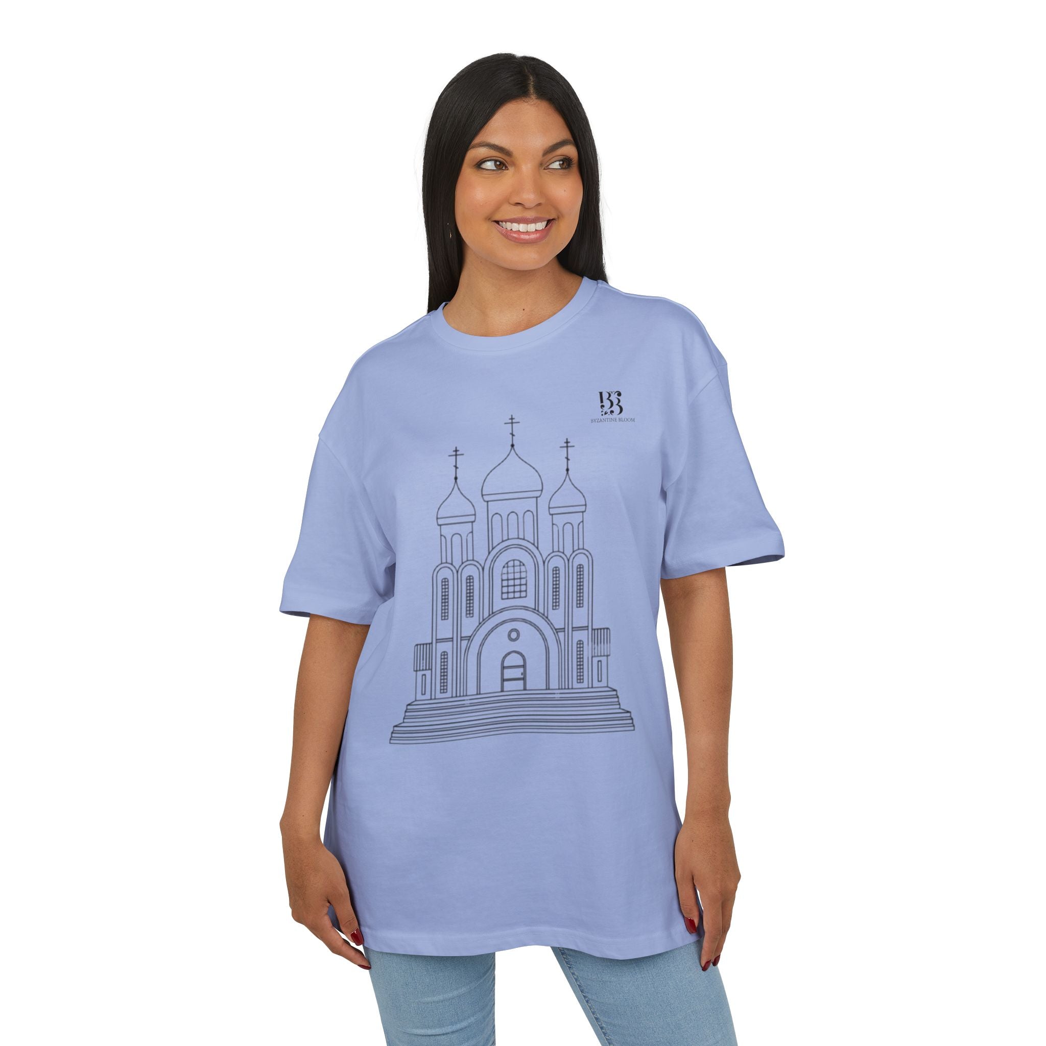 Unisex Oversize Tee with Cathedral Design - Perfect for Everyday Wear or Special Occasions