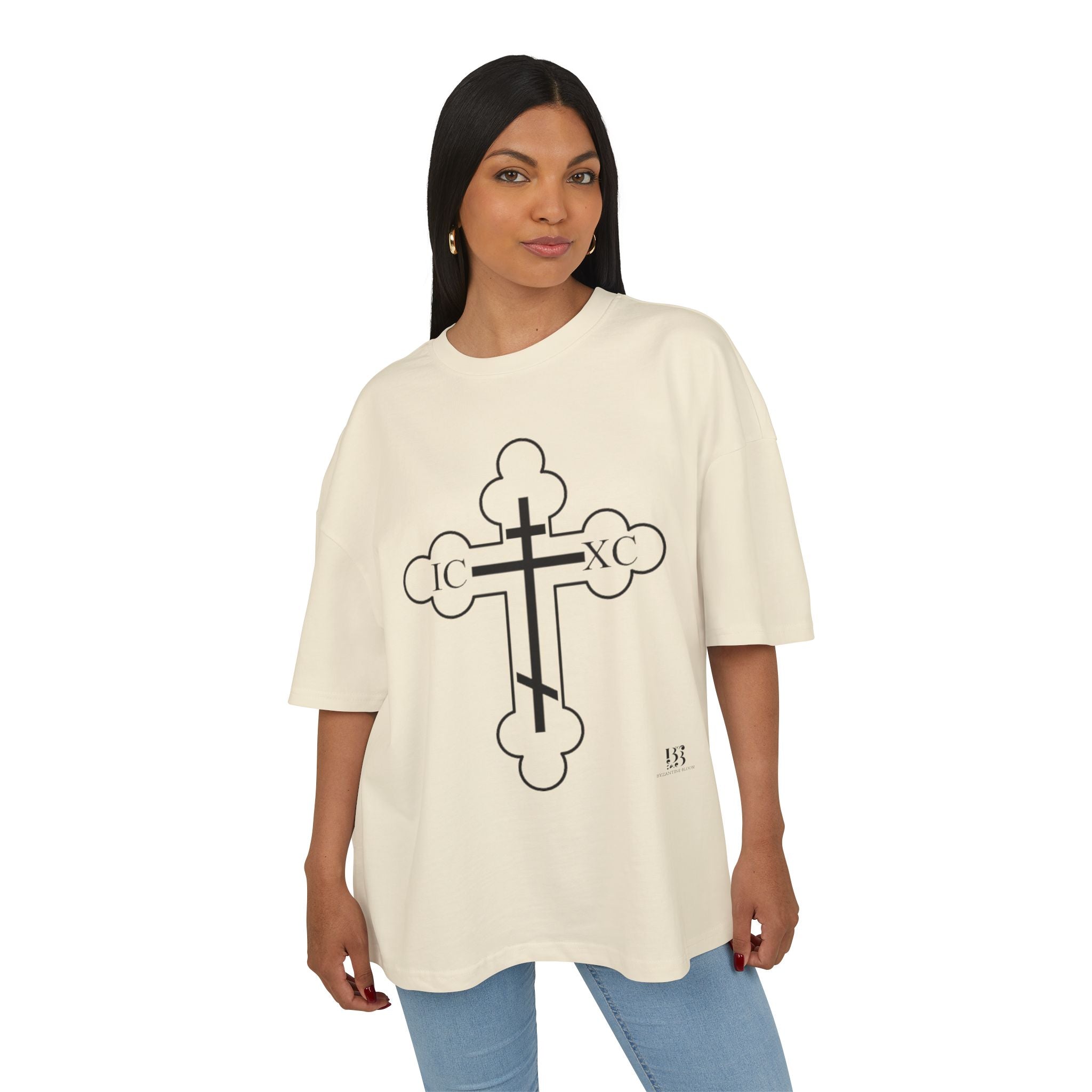 Unisex Heavy Cotton Cross Graphic Tee - Bold Religious Style