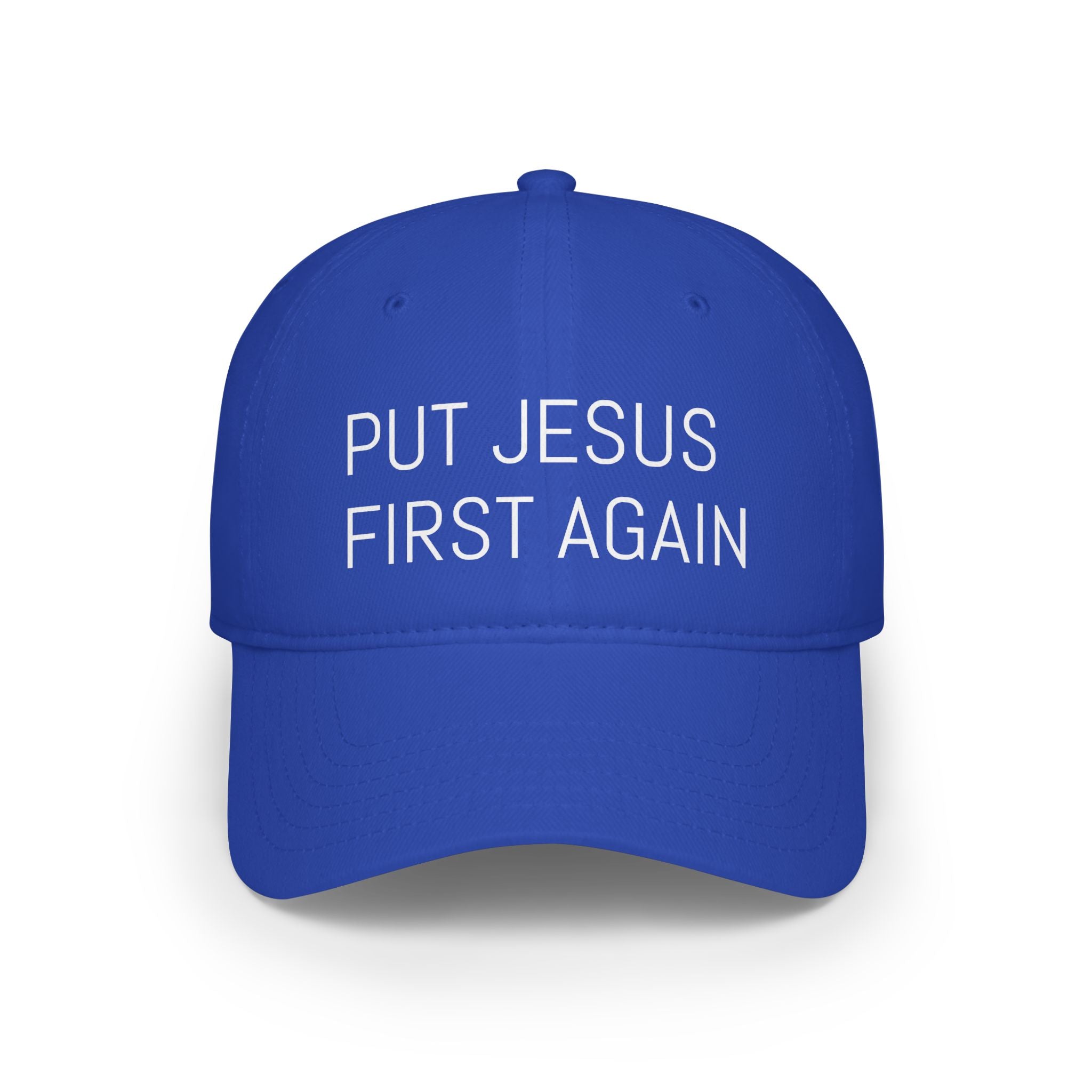 Inspirational Low Profile Baseball Cap - 'Put Jesus First Again'