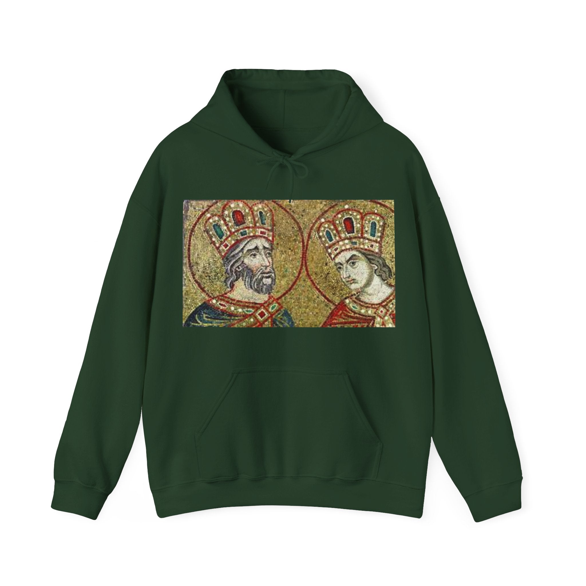 Regal Couple Unisex Hooded Sweatshirt - Vintage Art Design