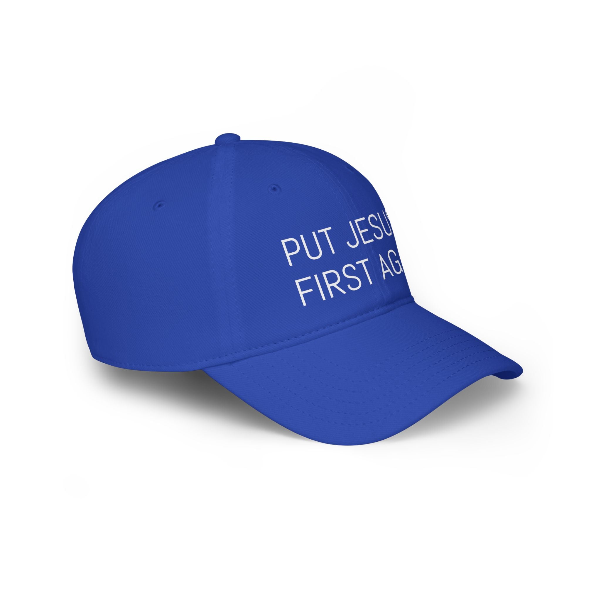 Inspirational Low Profile Baseball Cap - 'Put Jesus First Again'