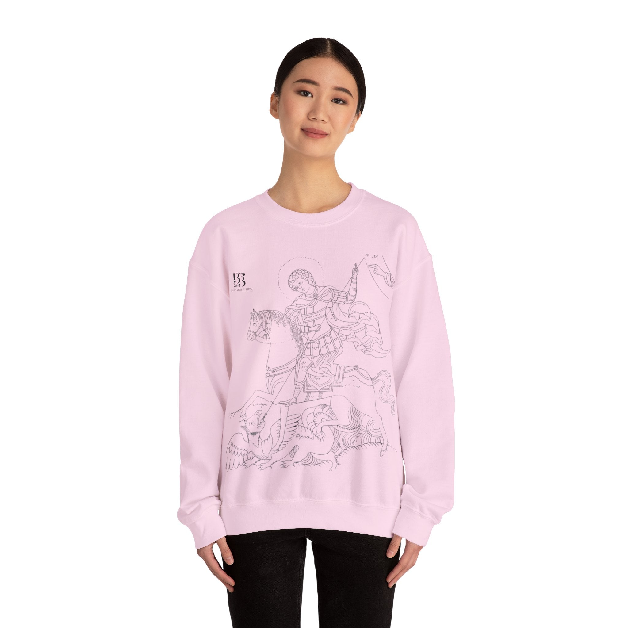 Vintage Inspired Saint George Sweatshirt - Unisex Heavy Blend™ Crewneck for Art Enthusiasts