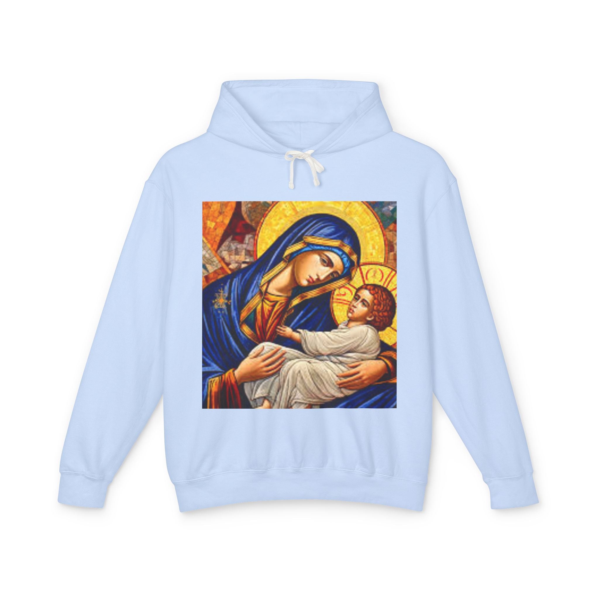 Mary and Child Unisex Hooded Sweatshirt – Faith Inspired Lightweight Hoodie