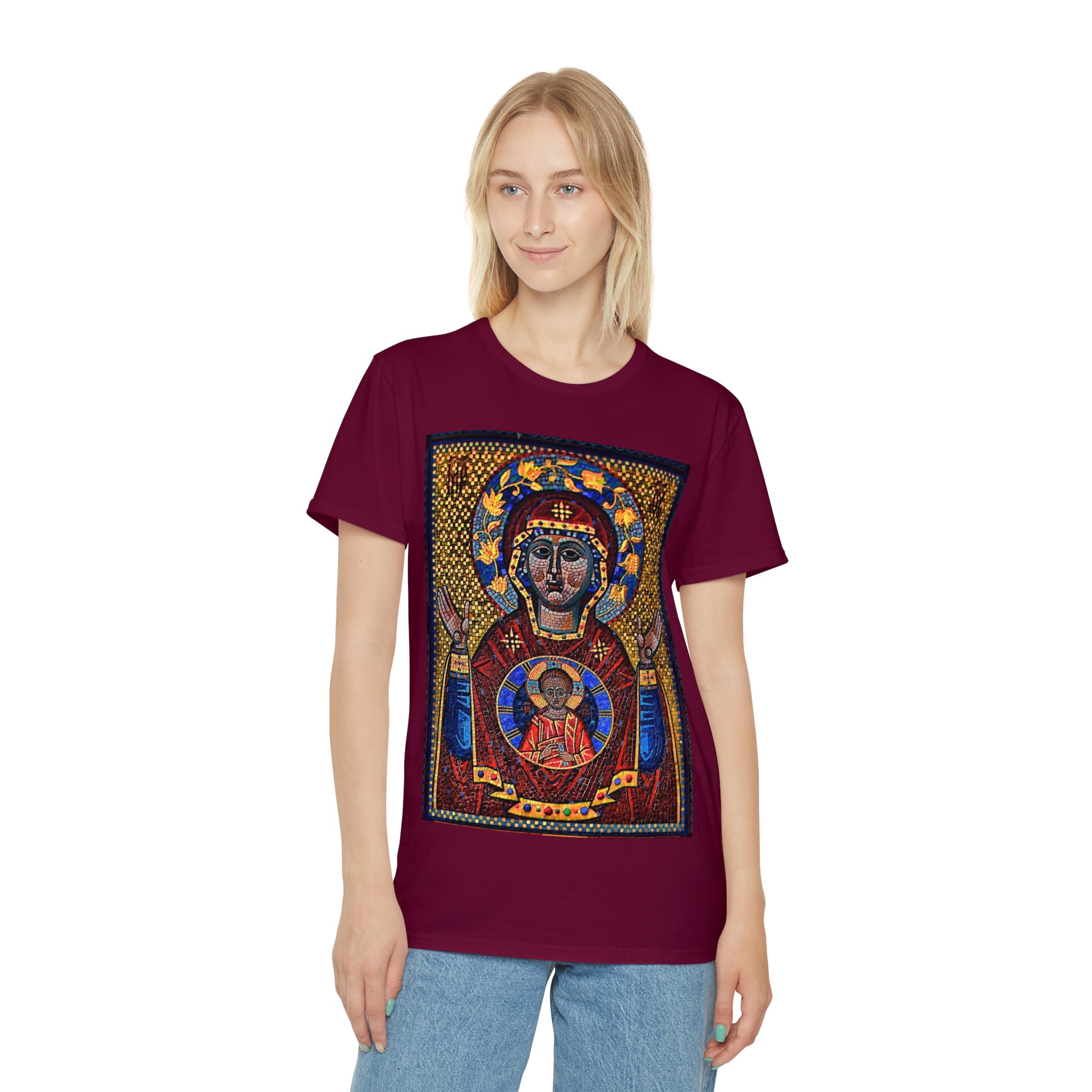 Unisex Iconic Virgin Mary Graphic T-Shirt - Spiritual Art Tee