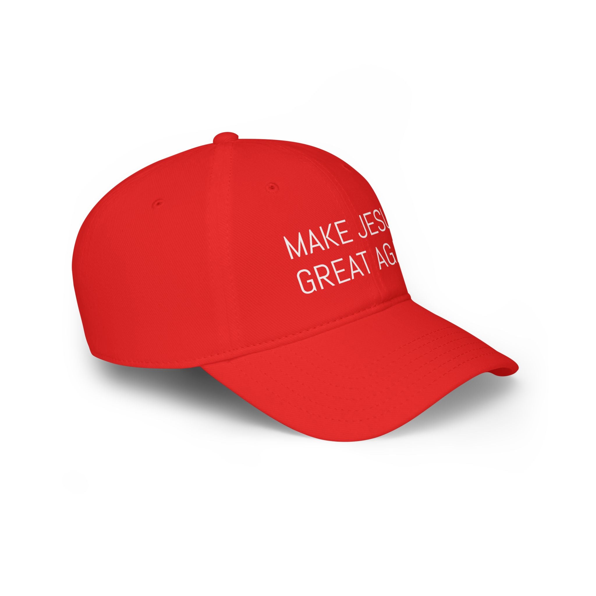 Make Jesus Great Again Low Profile Baseball Cap - Red Christian Faith Hat