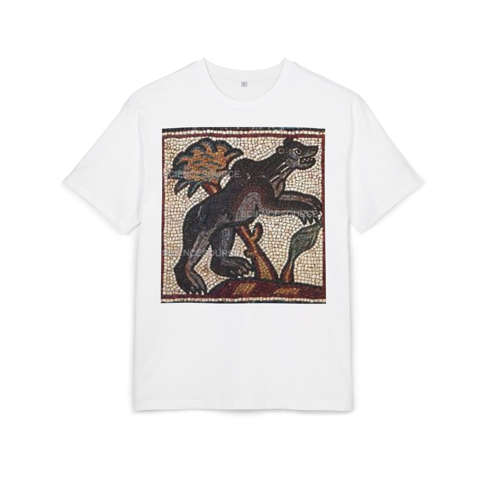 Artistic Mosaic Unisex Heavy Oversize Tee - Unique Graphic Design for Casual Style