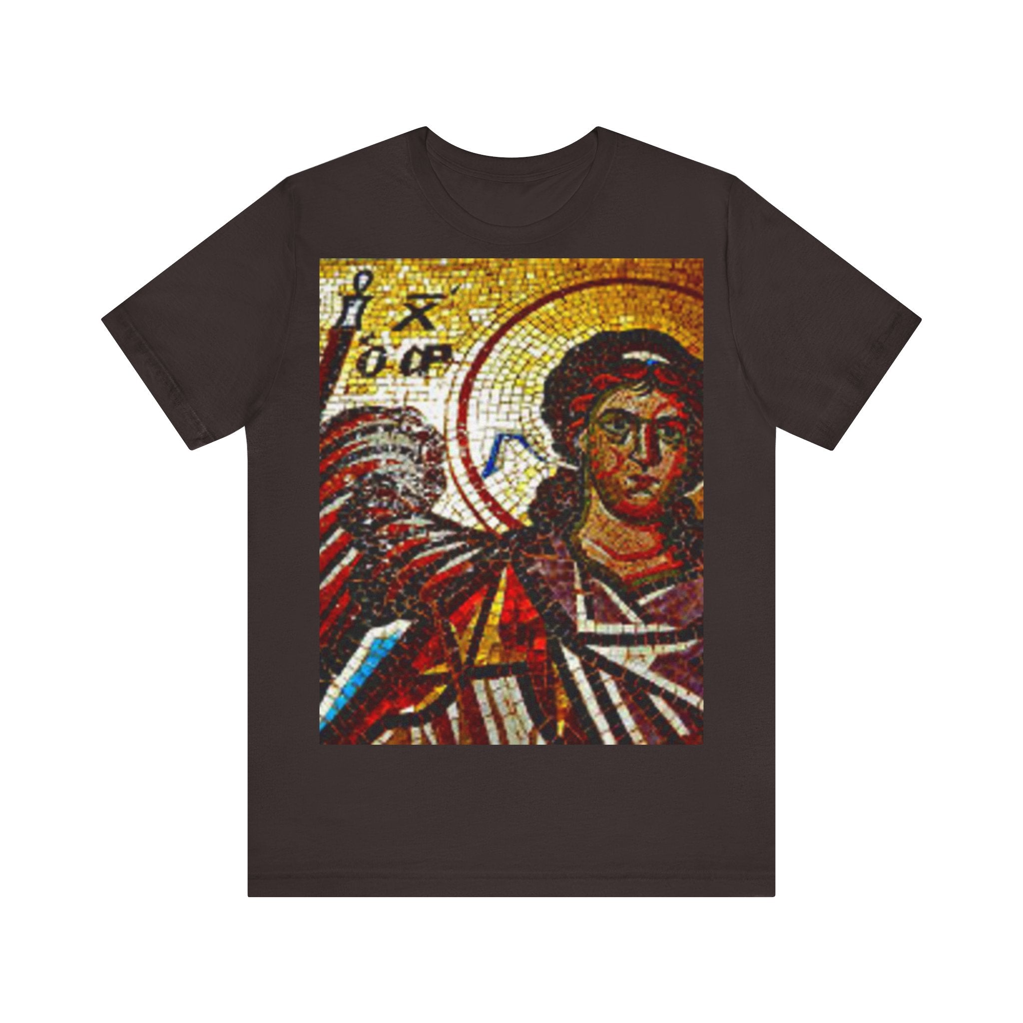 Vintage Iconography Unisex Jersey Tee - Artistic Mosaic Print