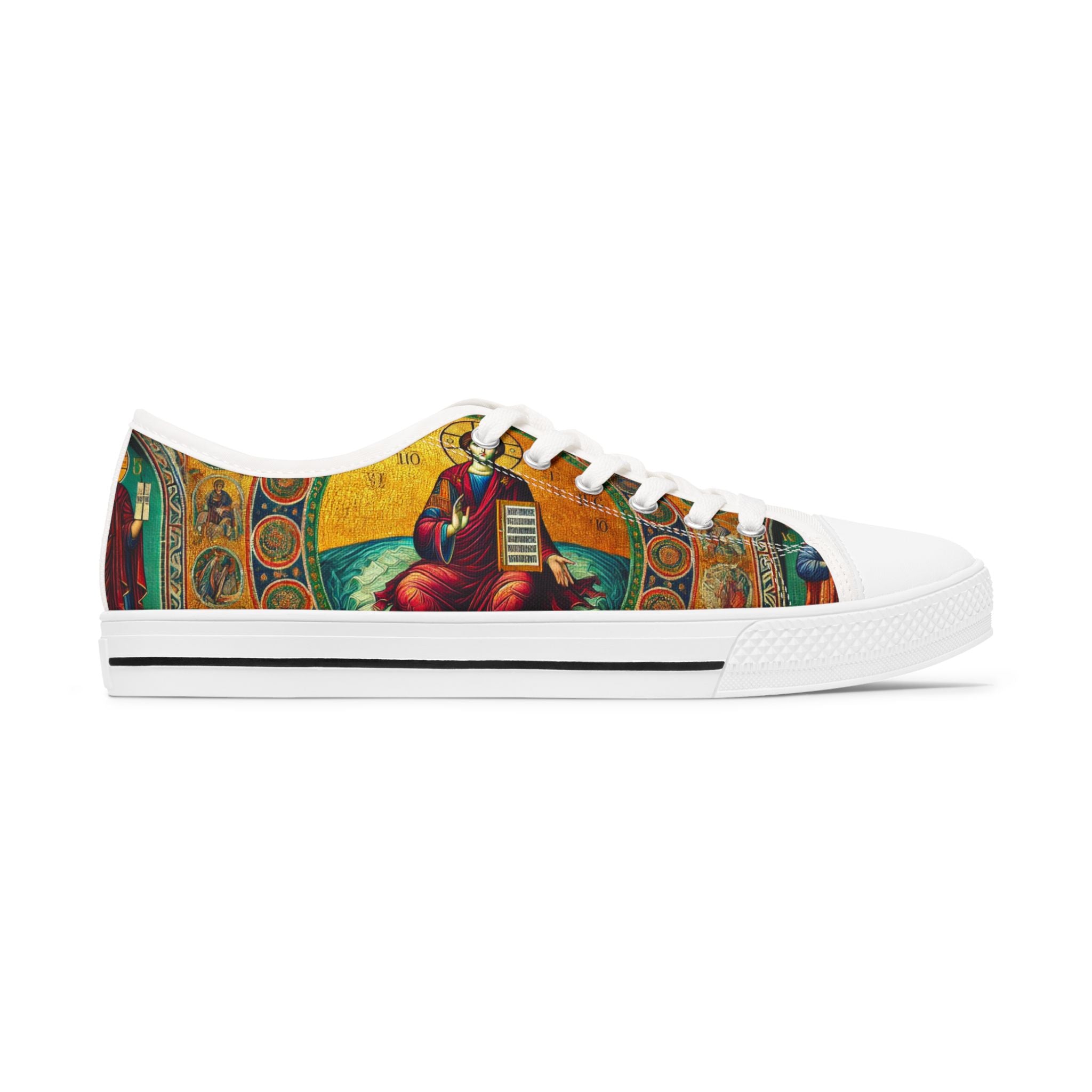 Religious Icon Low Top Sneakers - Artistic Christian Design