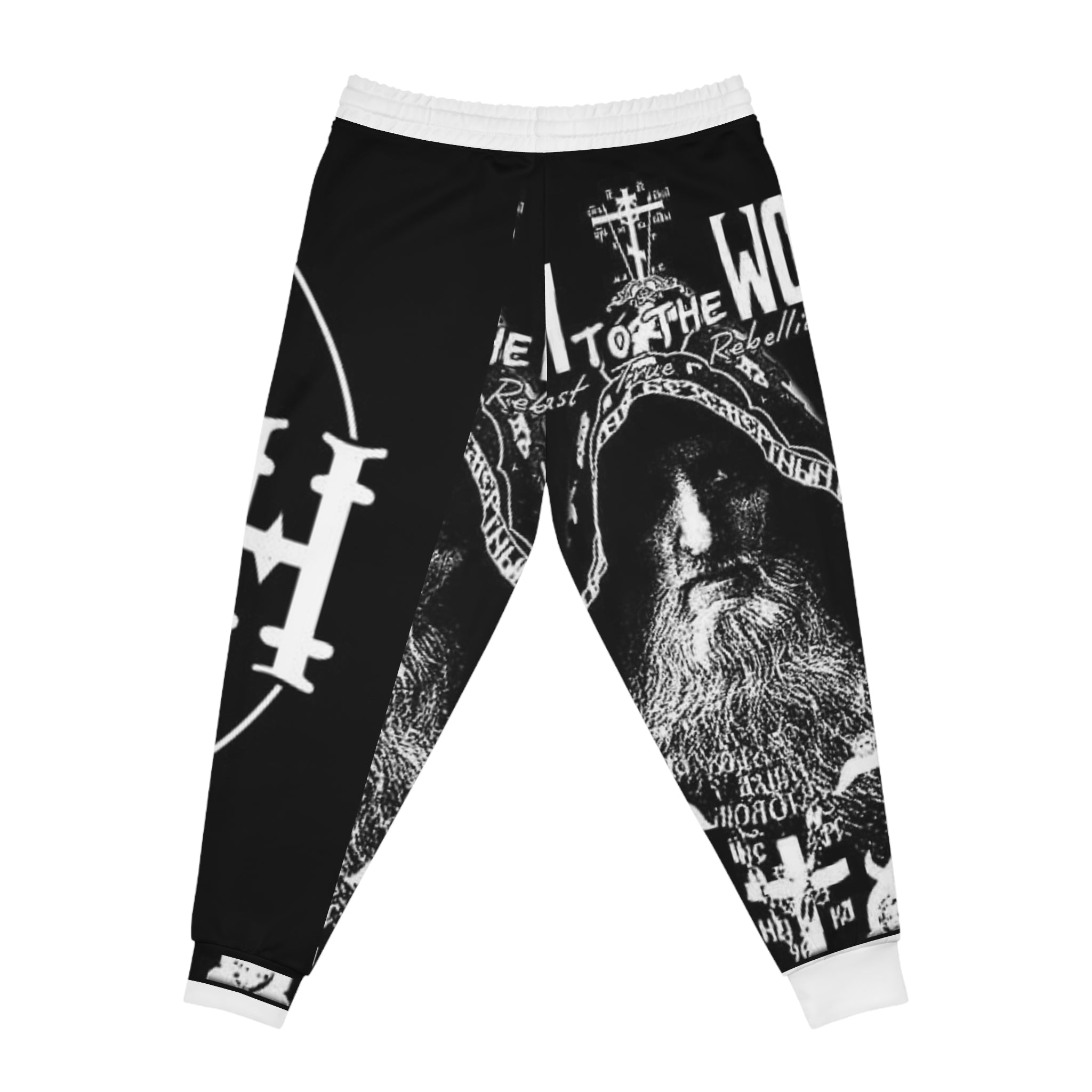 Bold Graphic Athletic Joggers - Unique Black Design for Comfort & Style