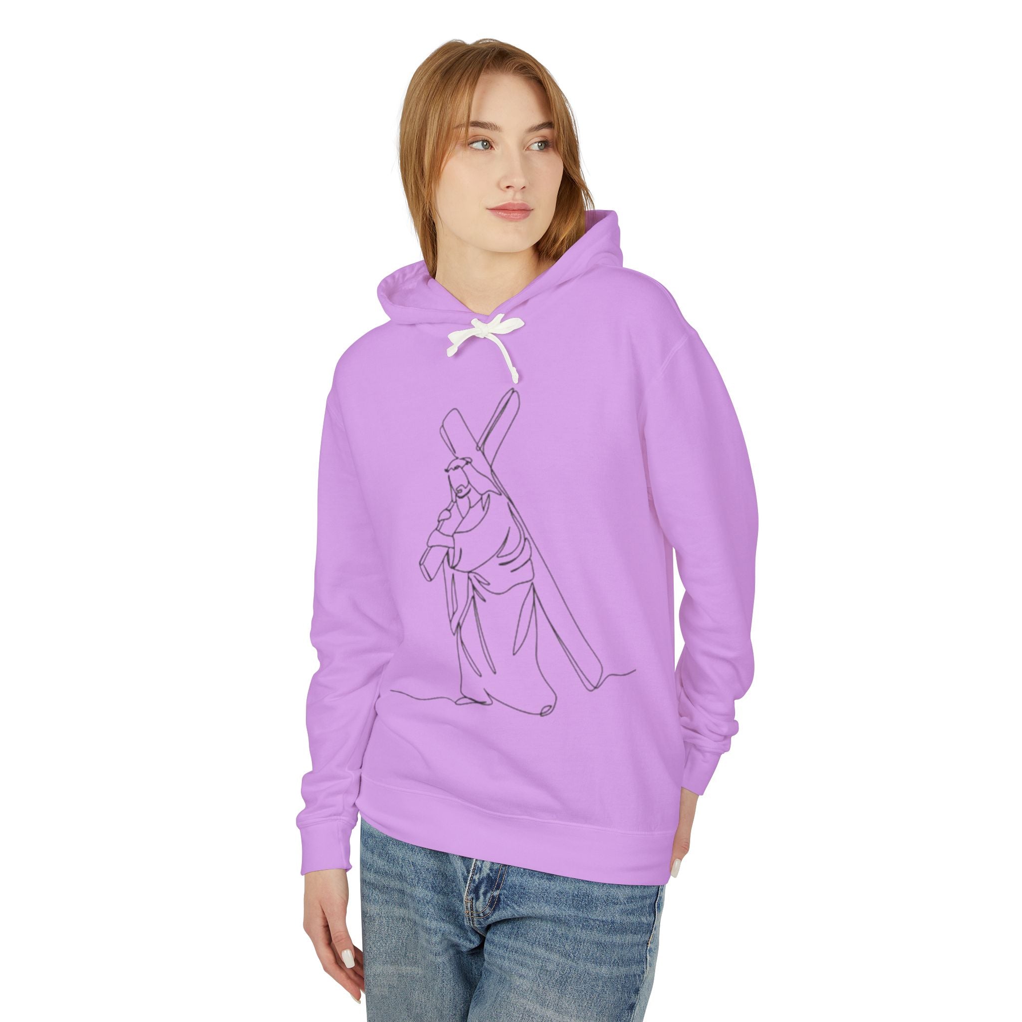 Unisex Lightweight Hooded Sweatshirt with Inspirational Design