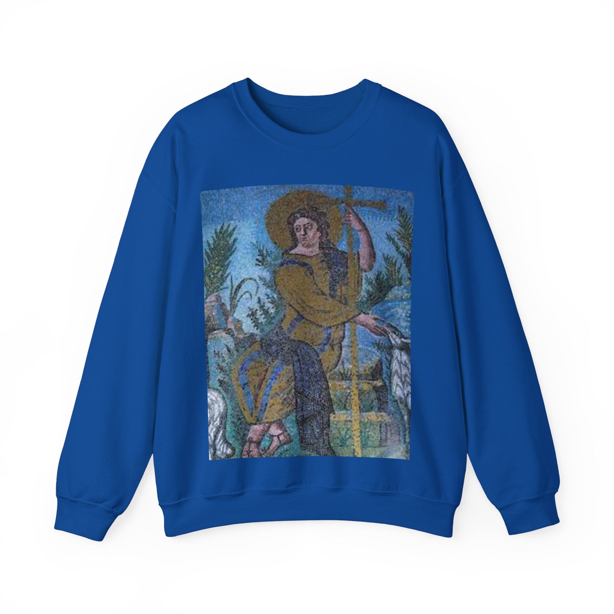 Unisex Heavy Blend™ Crewneck Sweatshirt with Vintage Mosaic Design