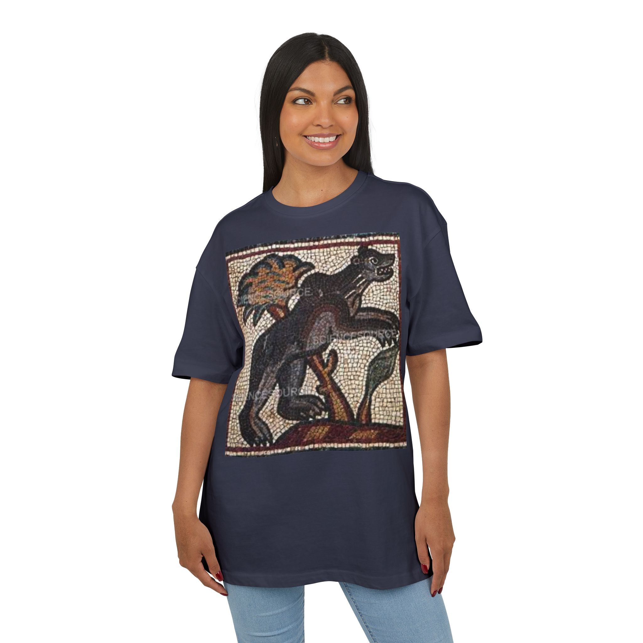 Artistic Mosaic Unisex Heavy Oversize Tee - Unique Graphic Design for Casual Style