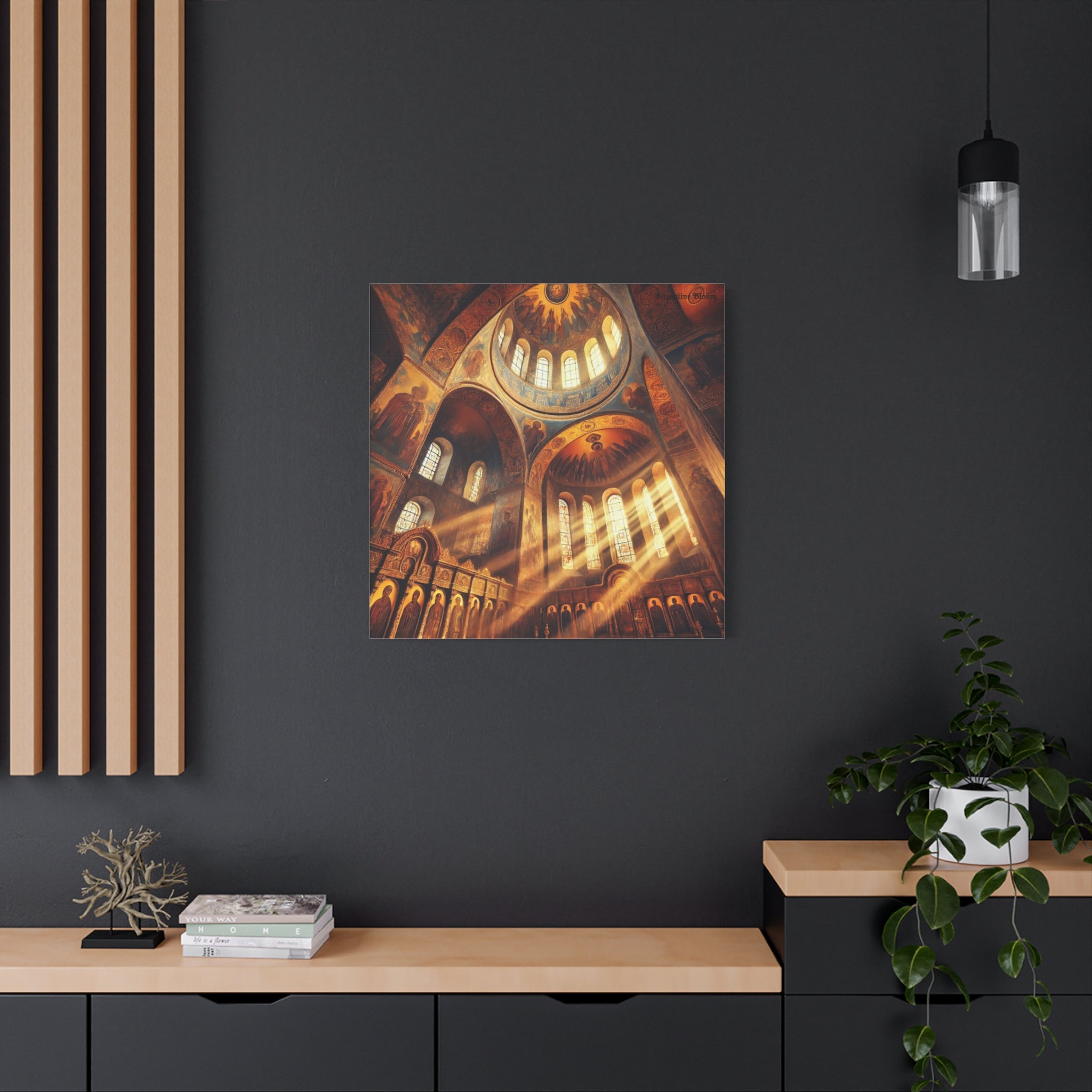 Stunning Religious Art Canvas Print - Illuminated Architecture
