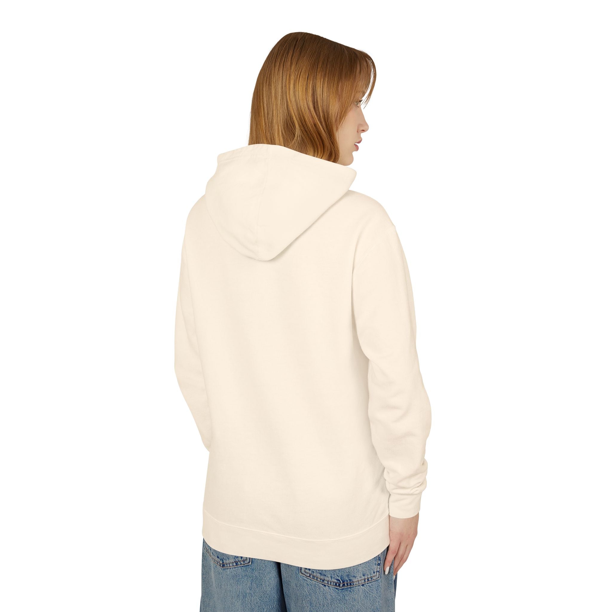 Faith-Inspired Unisex Lightweight Hooded Sweatshirt with Jesus Design
