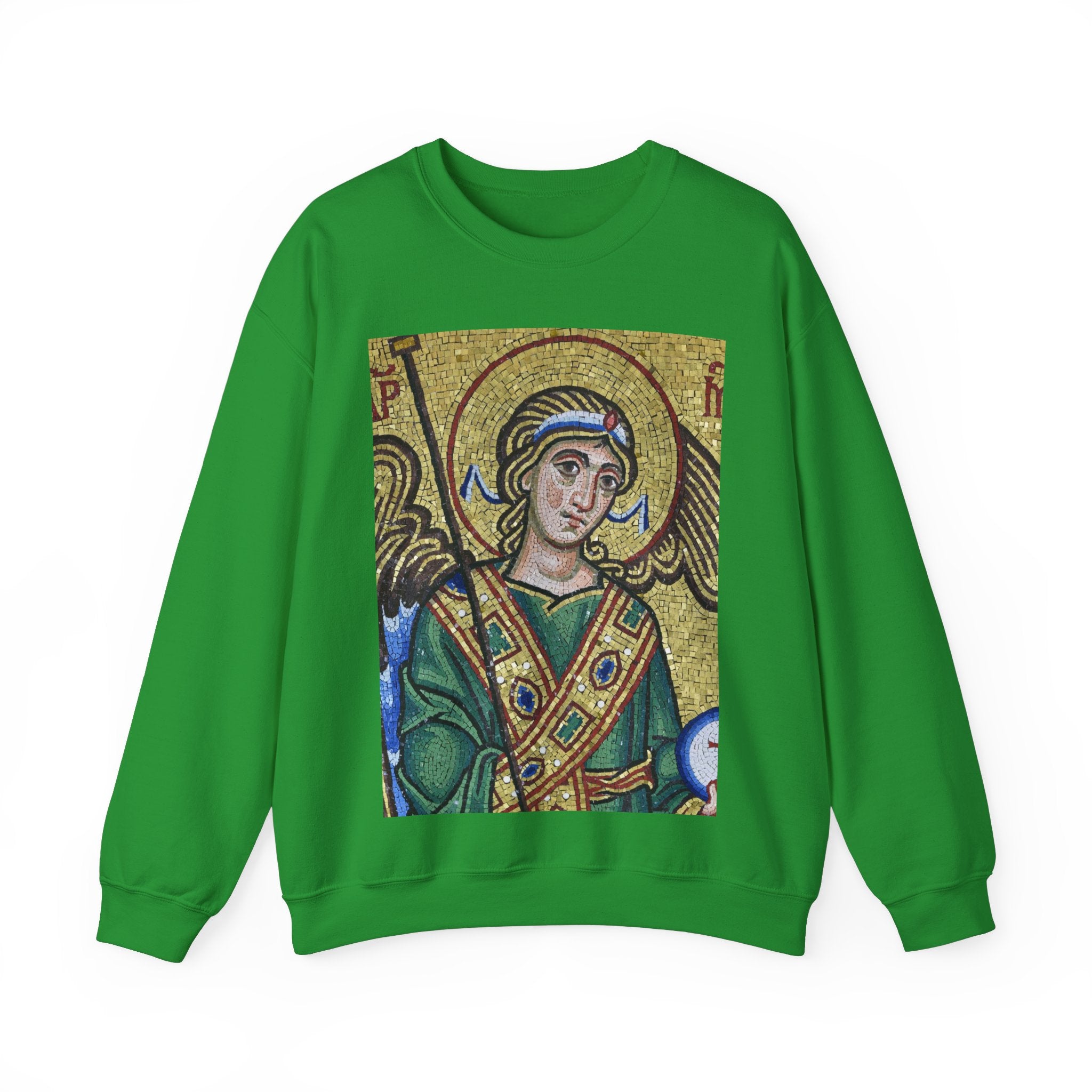 Unisex Heavy Blend™ Crewneck Sweatshirt with Mosaic Angel Design - Perfect for Spiritual Gatherings and Casual Comfort