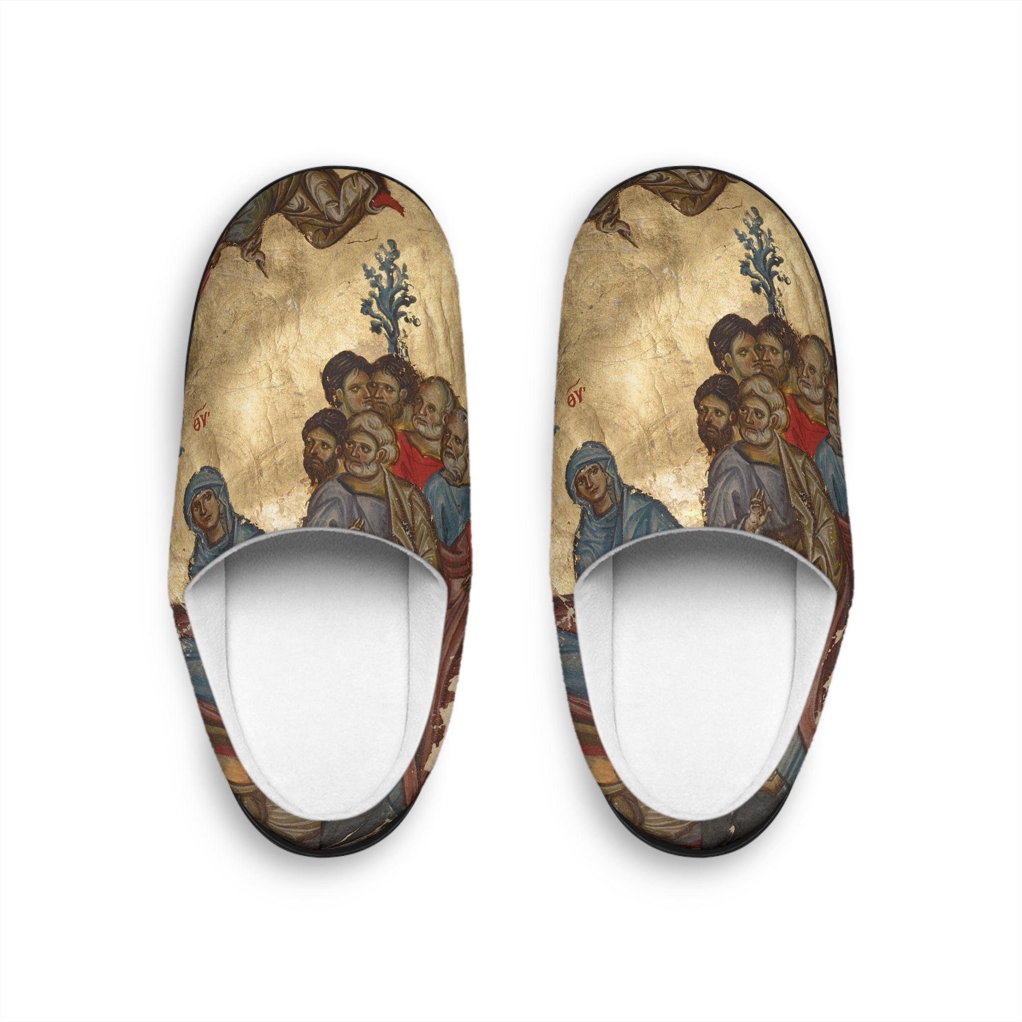 Men's Indoor Slippers with Iconic Religious Art Design