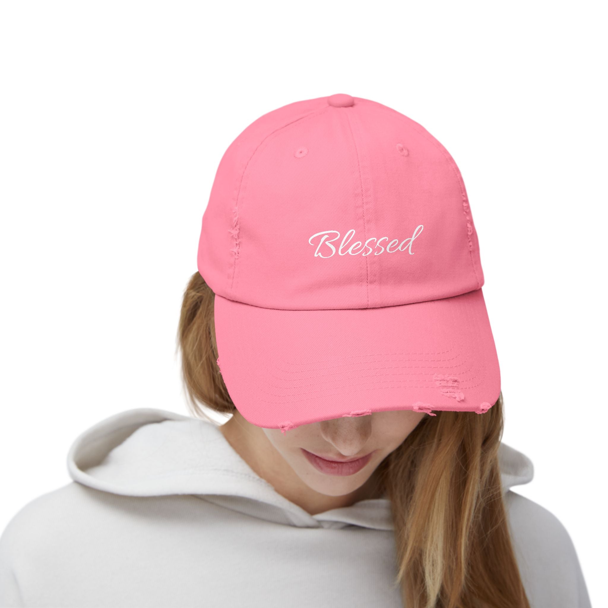 Blessed Distressed Cap - Unisex Casual Hat for Positivity