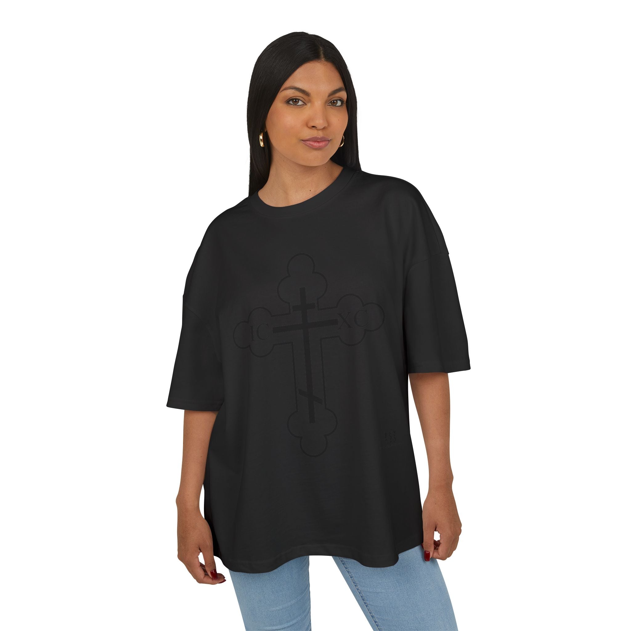 Unisex Heavy Cotton Cross Graphic Tee - Bold Religious Style