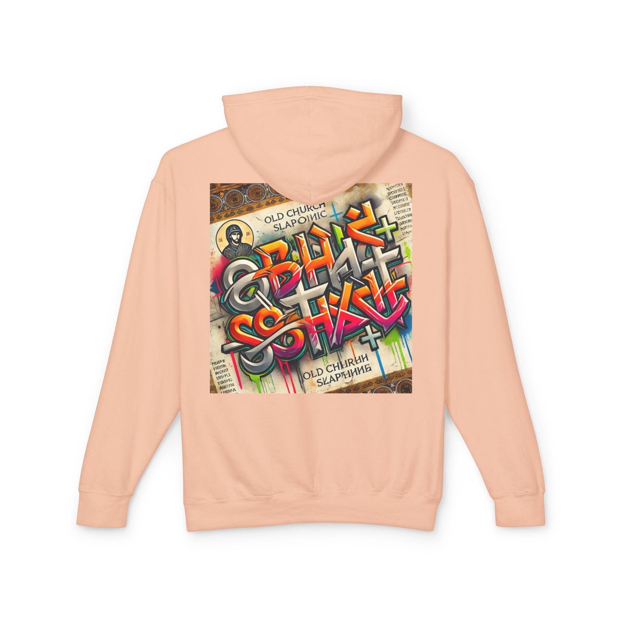 Unisex Lightweight Hooded Sweatshirt with Colorful Graffiti Design
