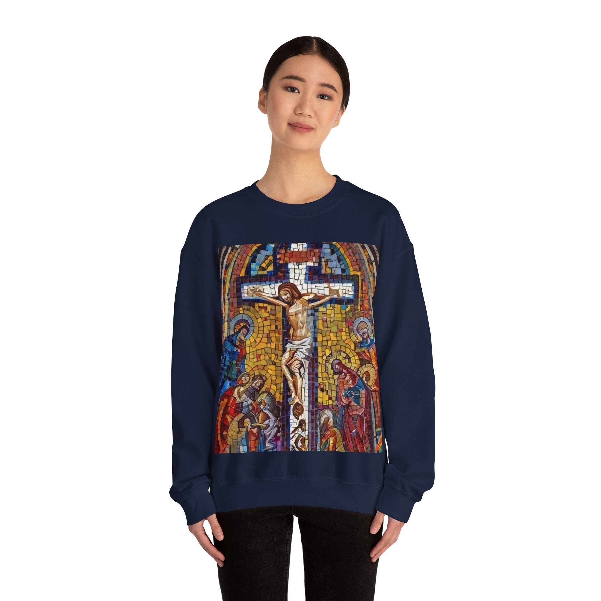 Religious Stained Glass Unisex Crewneck Sweatshirt