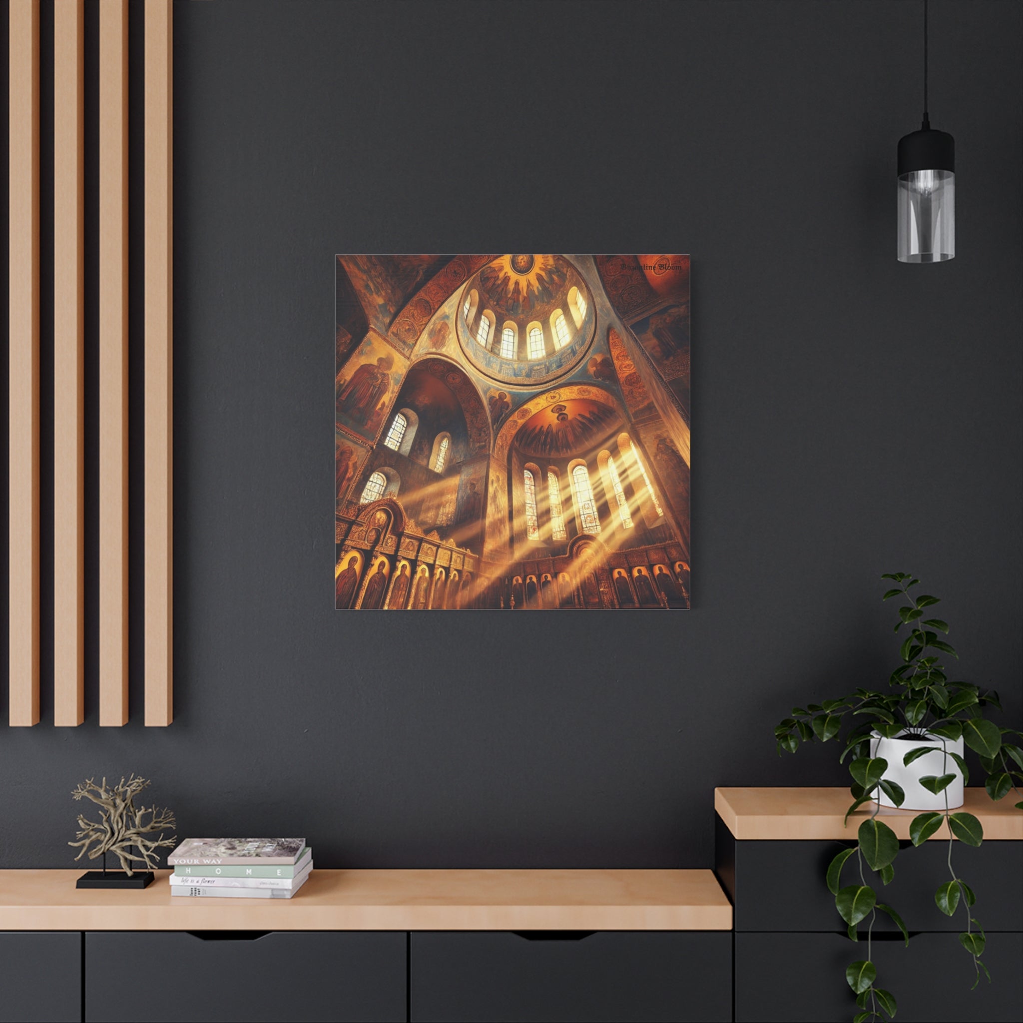 Stunning Religious Art Canvas Print - Illuminated Architecture