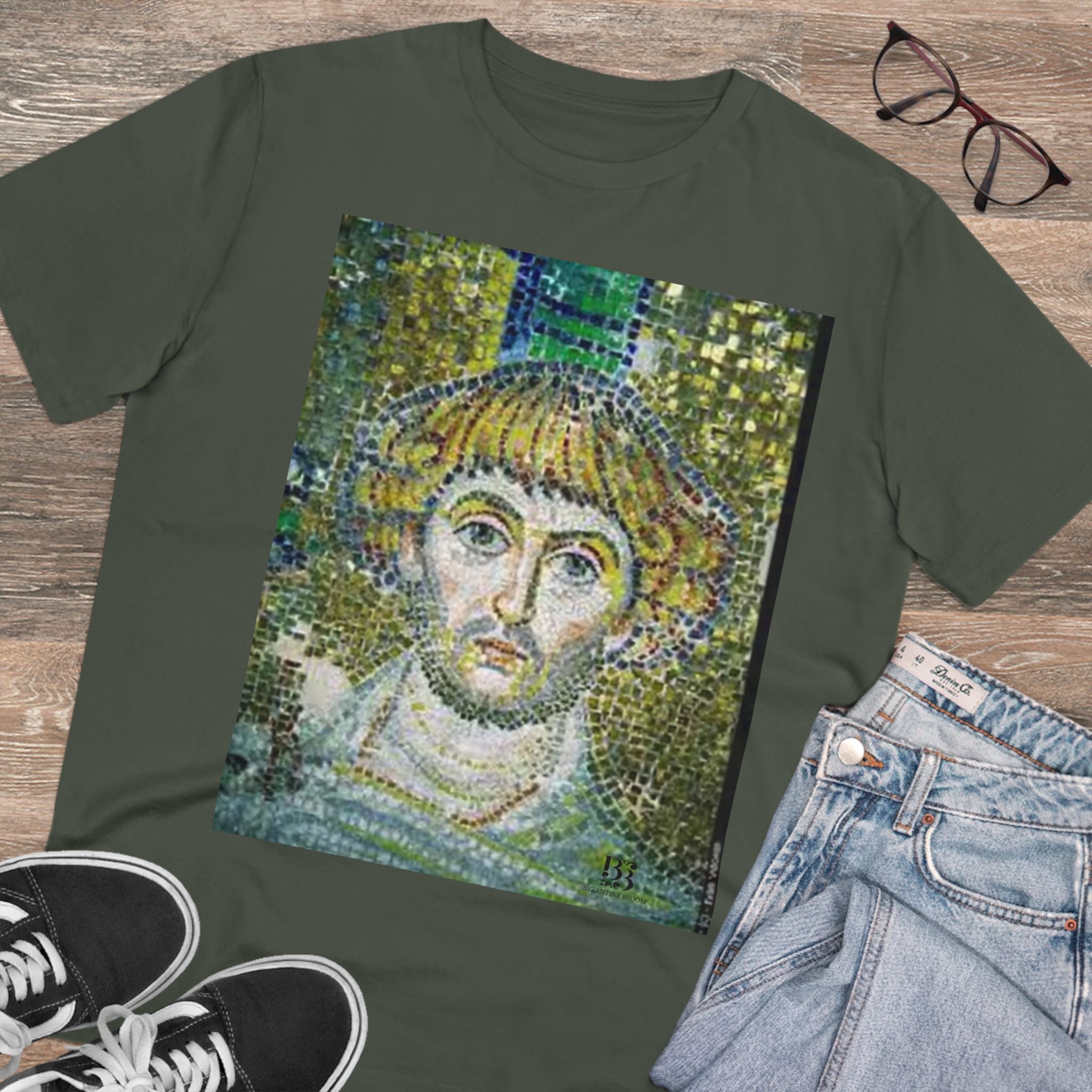Artistic Mosaic Unisex Organic T-Shirt - Unique Vintage Design