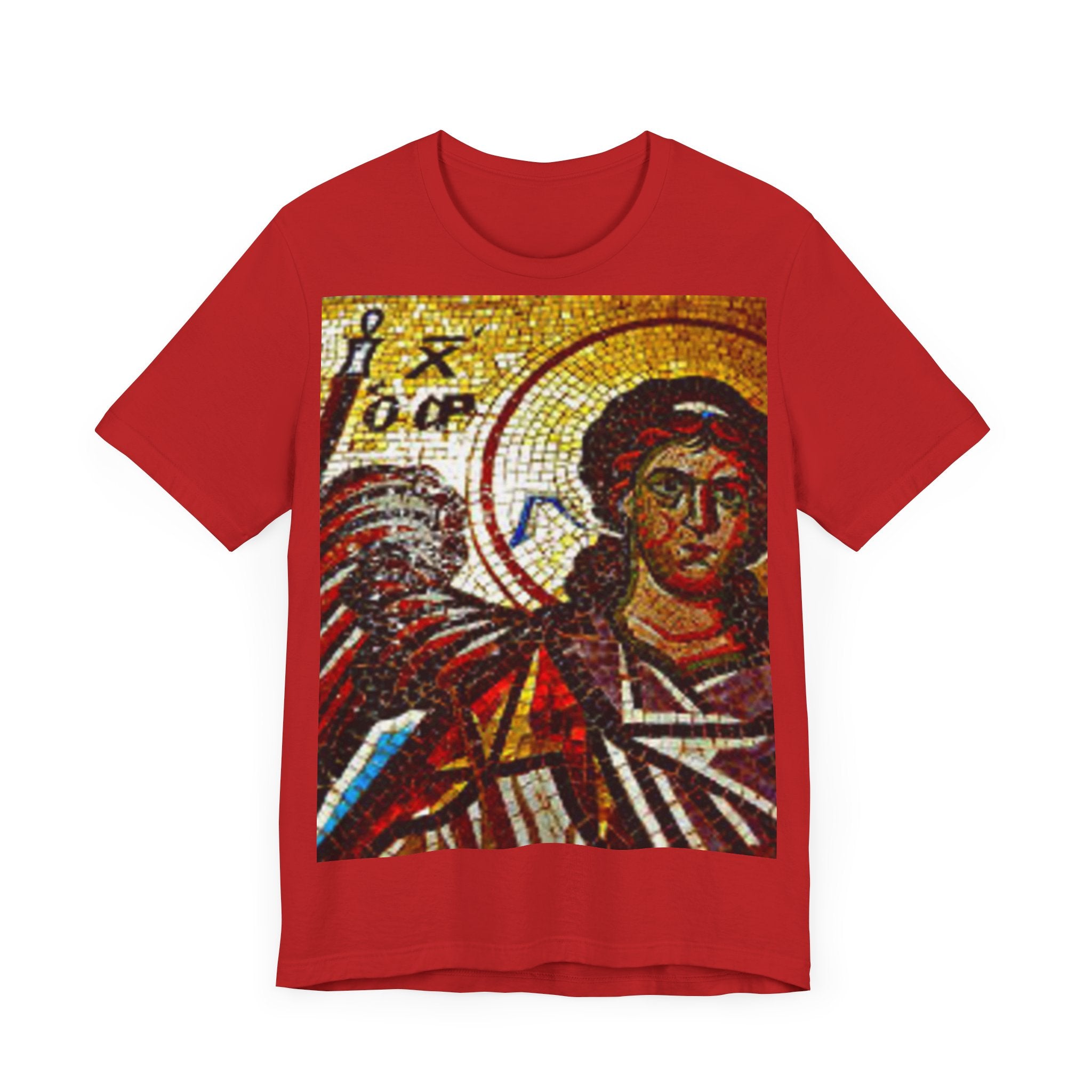 Vintage Iconography Unisex Jersey Tee - Artistic Mosaic Print