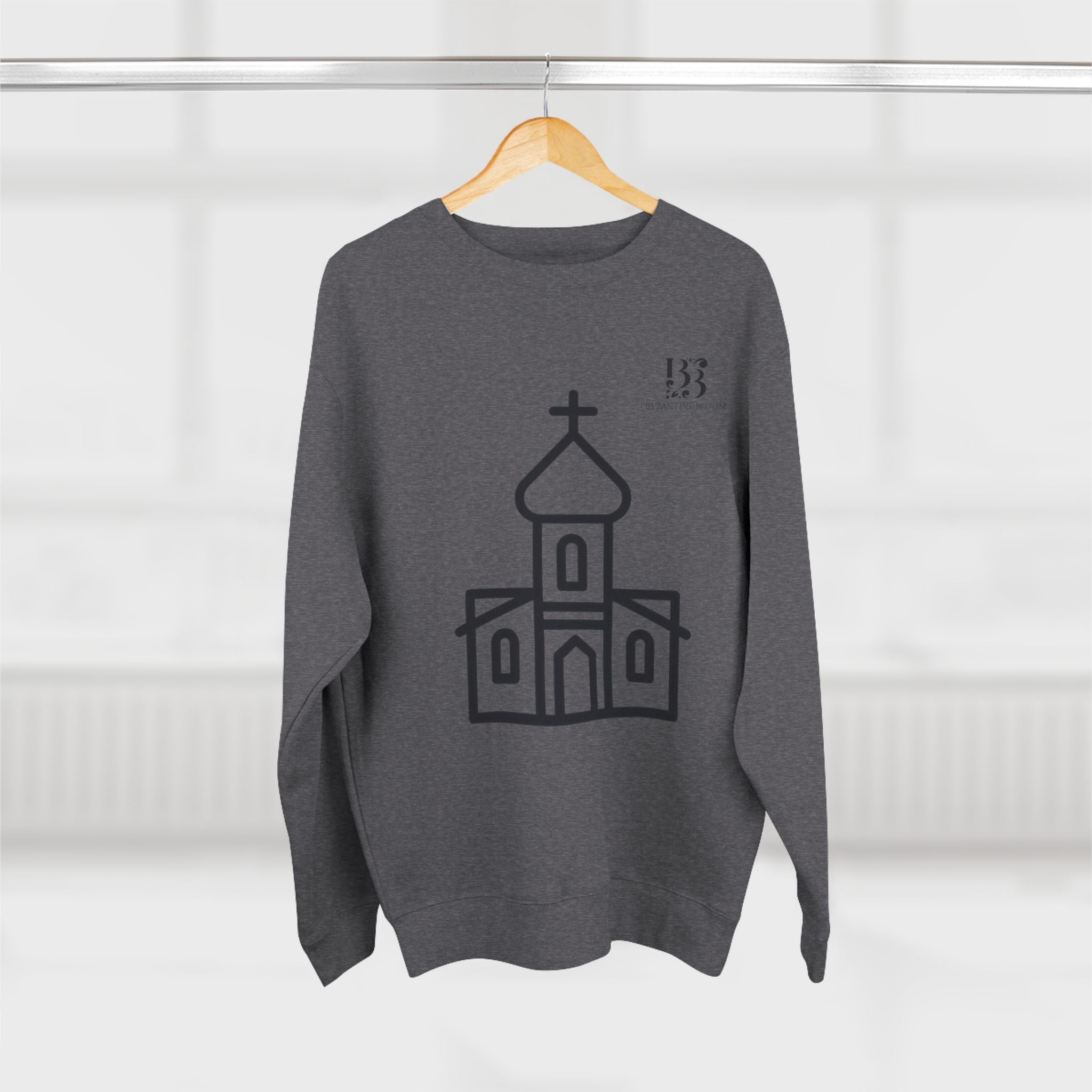 Minimalist Church Design Unisex Crewneck Sweatshirt - Perfect for Faith & Community Events