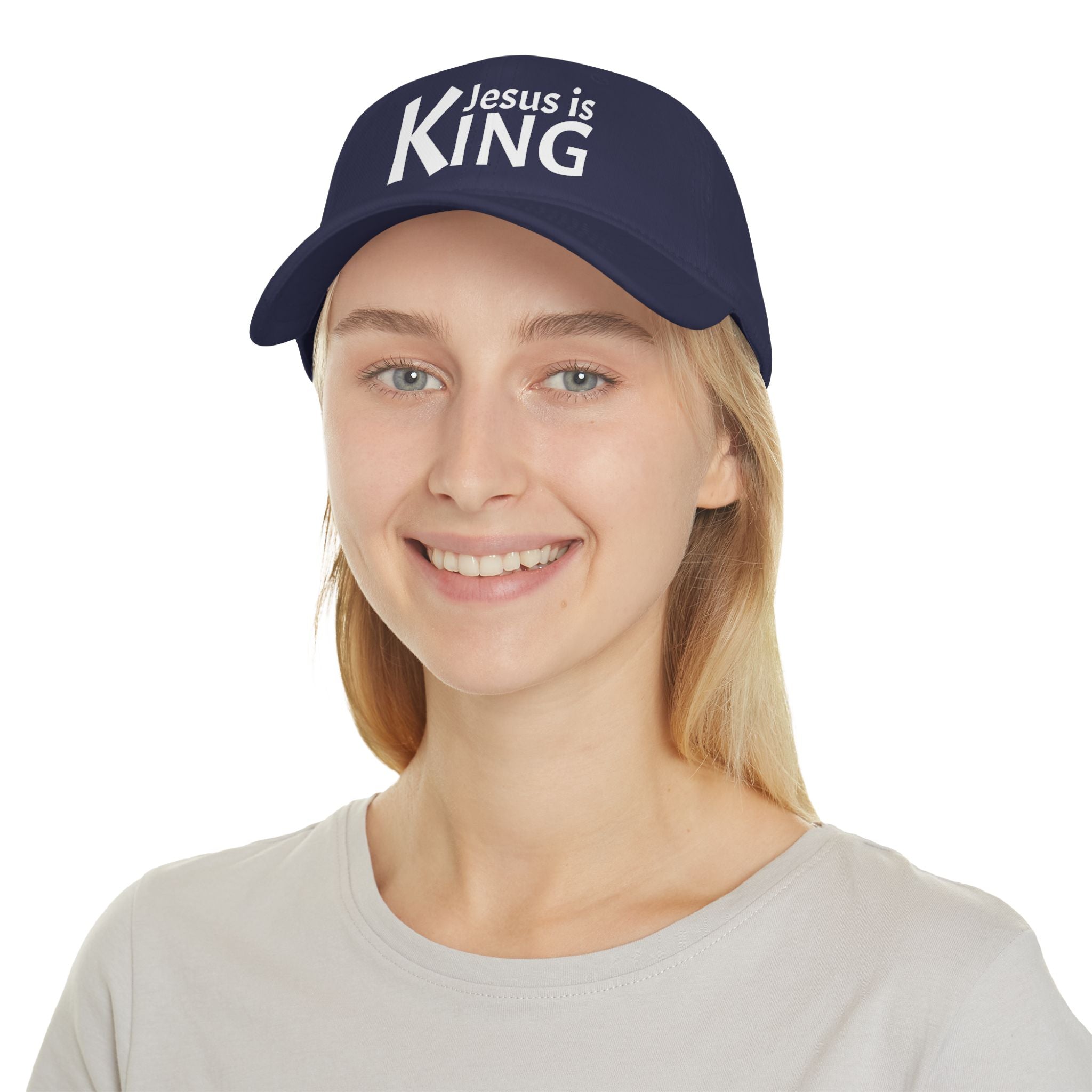 Inspirational Jesus is KING Low Profile Baseball Cap