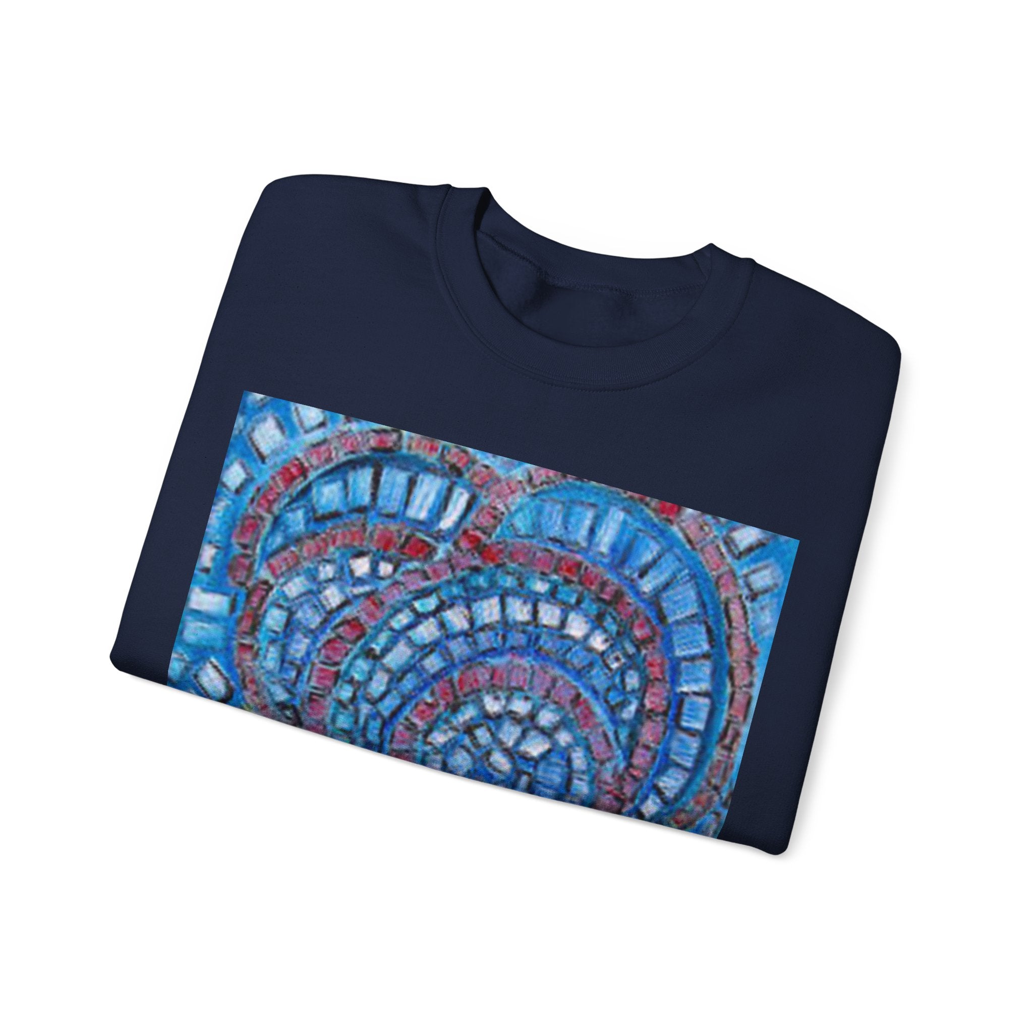 Vibrant Mosaic Crewneck Sweatshirt - Cozy Art-Inspired Apparel for Every Occasion
