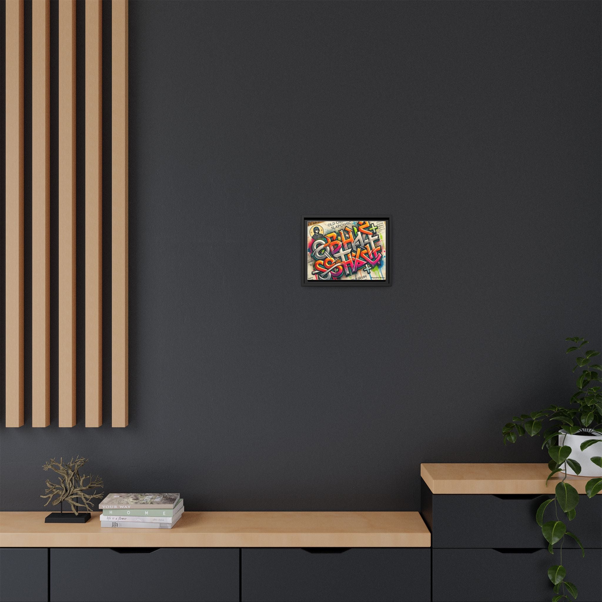 Graffiti Art Framed Canvas - Colorful Urban Wall Decor