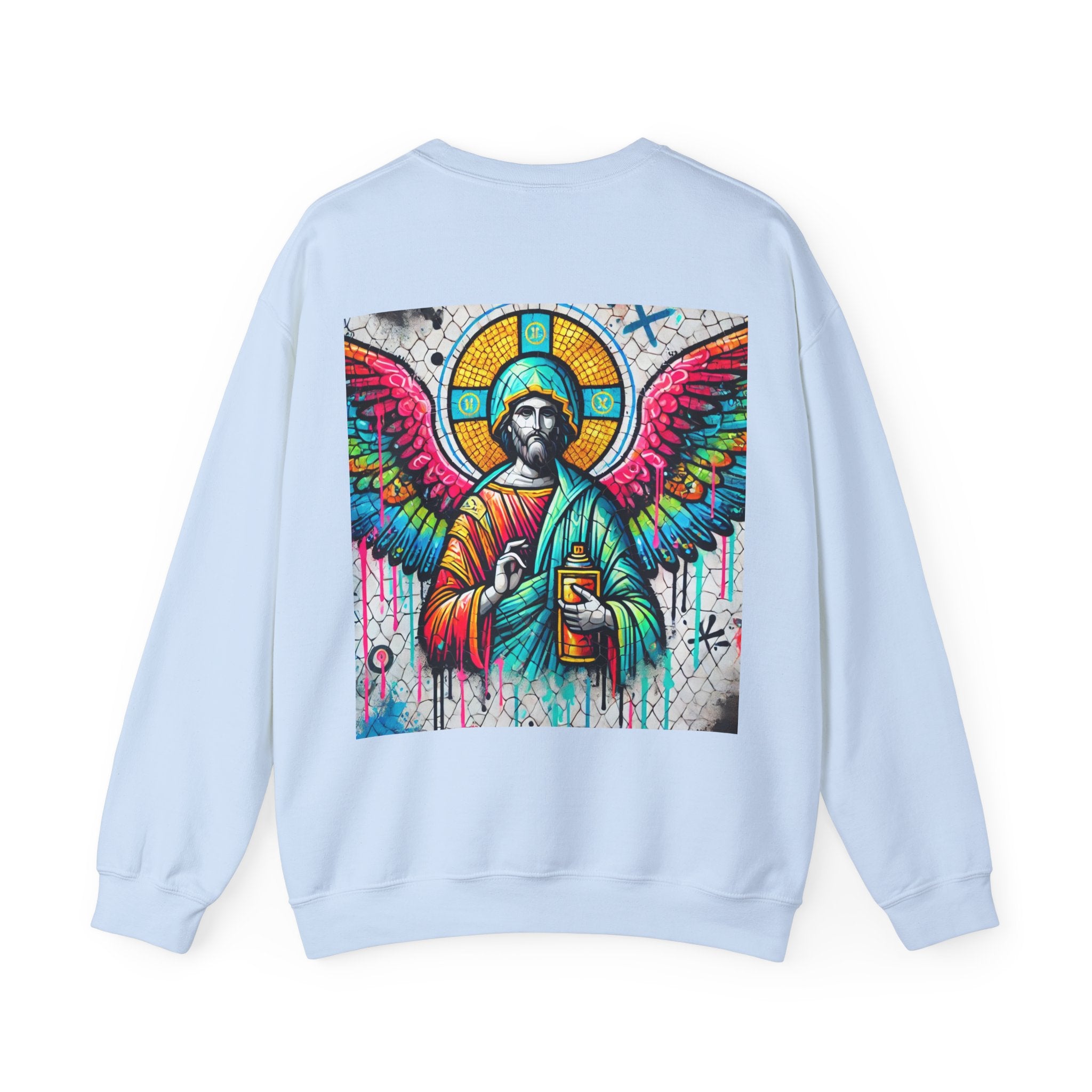 Colorful Angel Graphic Unisex Crewneck Sweatshirt - Comfort Meets Spirituality