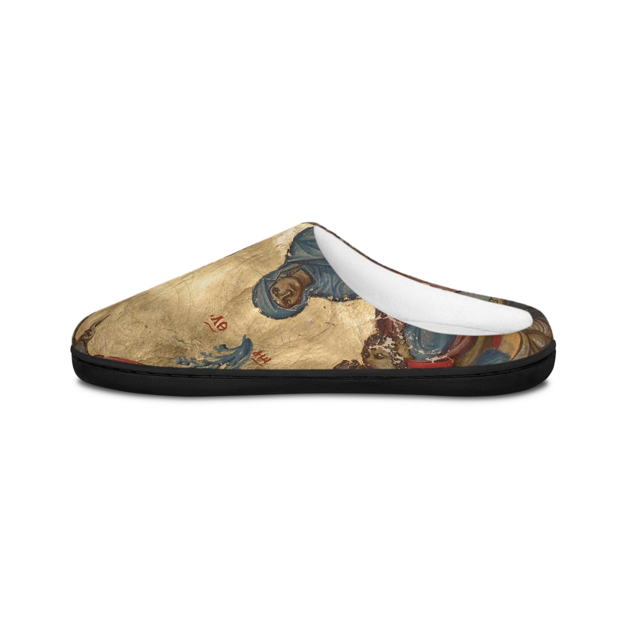 Men's Indoor Slippers with Iconic Religious Art Design