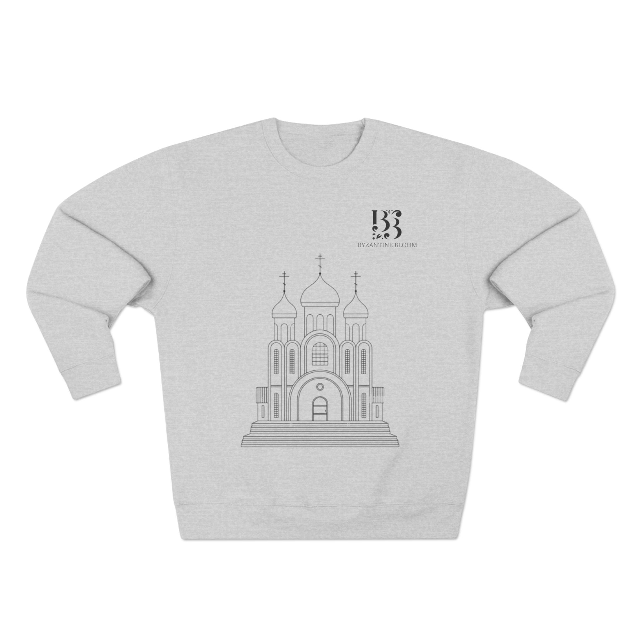 Minimalist Church Design Unisex Crewneck Sweatshirt - Cozy Spiritual Apparel