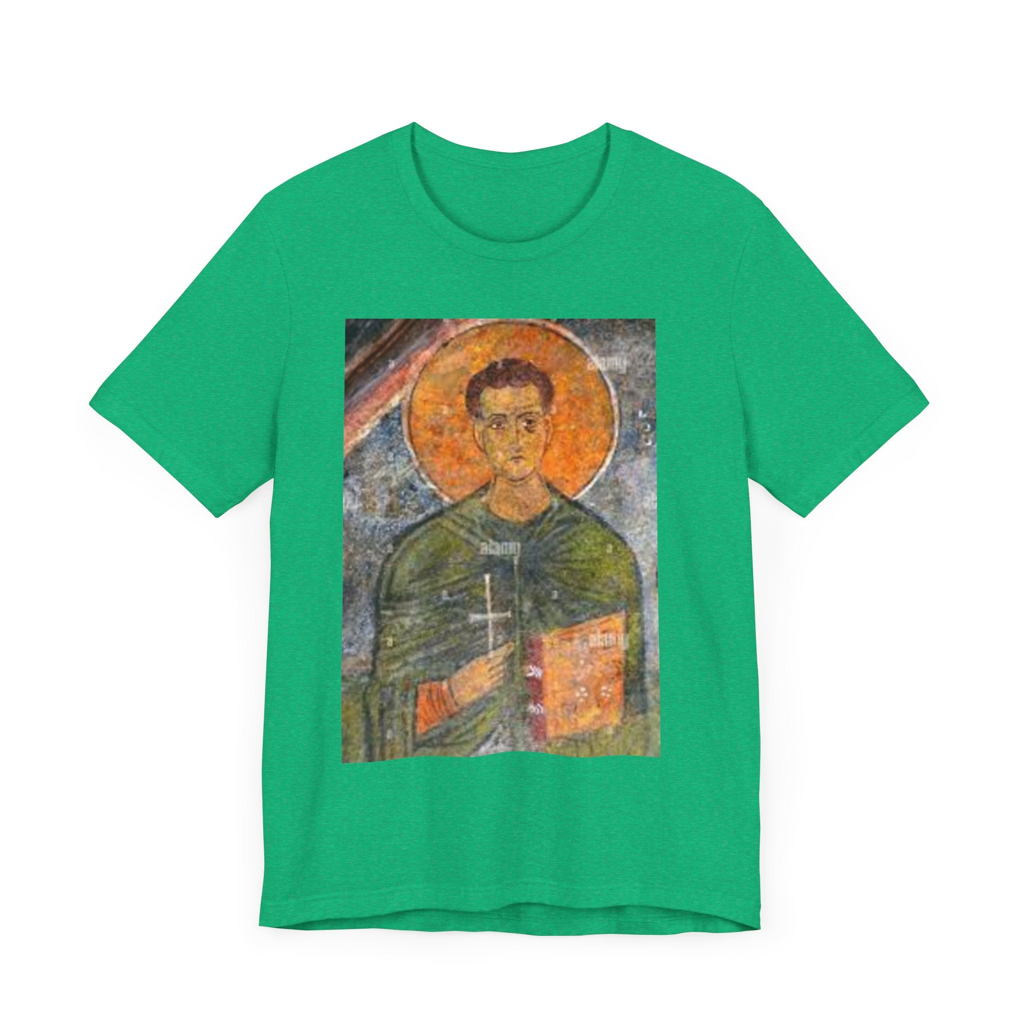Vintage Saint Graphic Unisex Tee - Religious Art Short Sleeve Shirt
