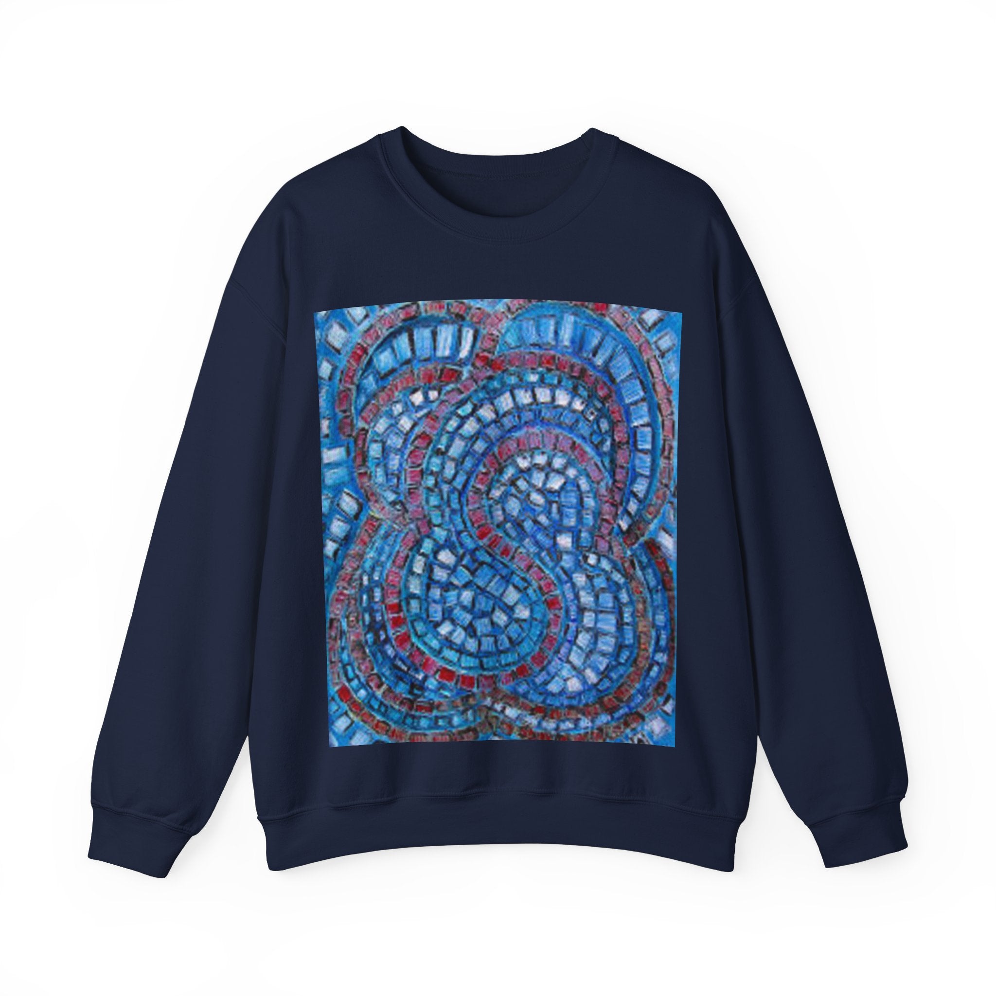 Vibrant Mosaic Crewneck Sweatshirt - Cozy Art-Inspired Apparel for Every Occasion
