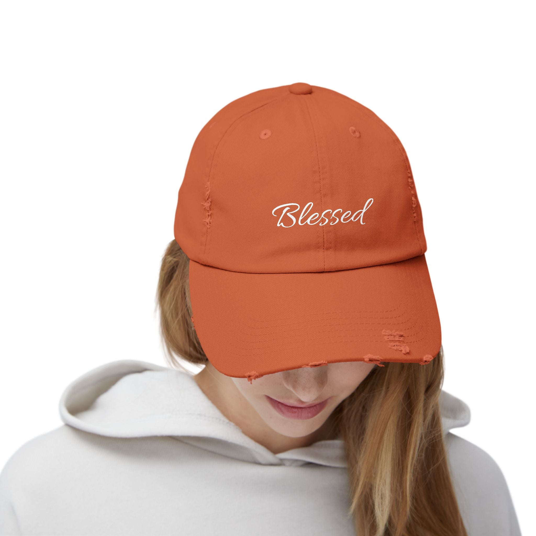 Blessed Distressed Cap - Unisex Casual Hat for Positivity