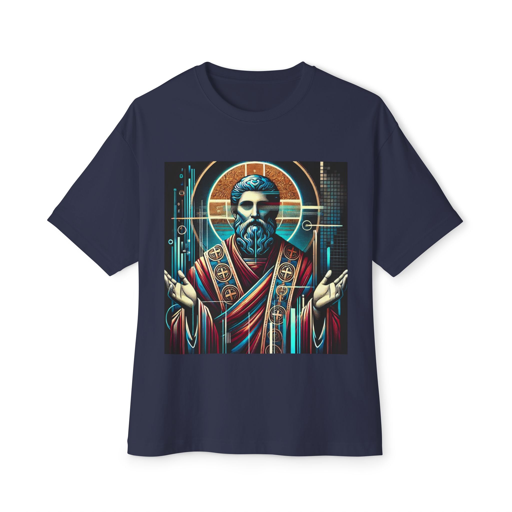 Mystical Oversized Boxy Tee - Unique Graphic Design for Spiritual Vibes
