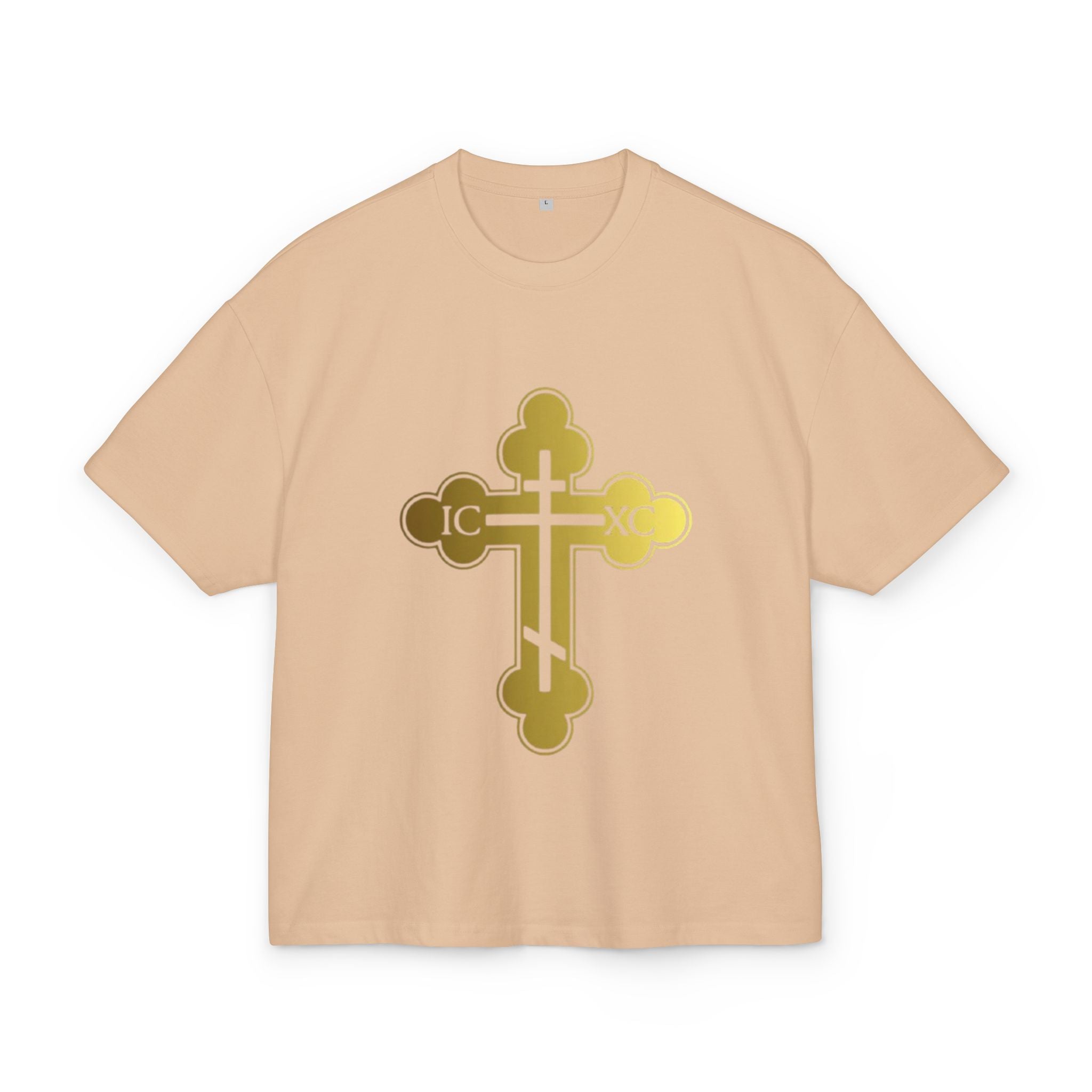 Black Ascension - Gold Cross Design Unisex Heavy Cotton Tee - Faith & Style
