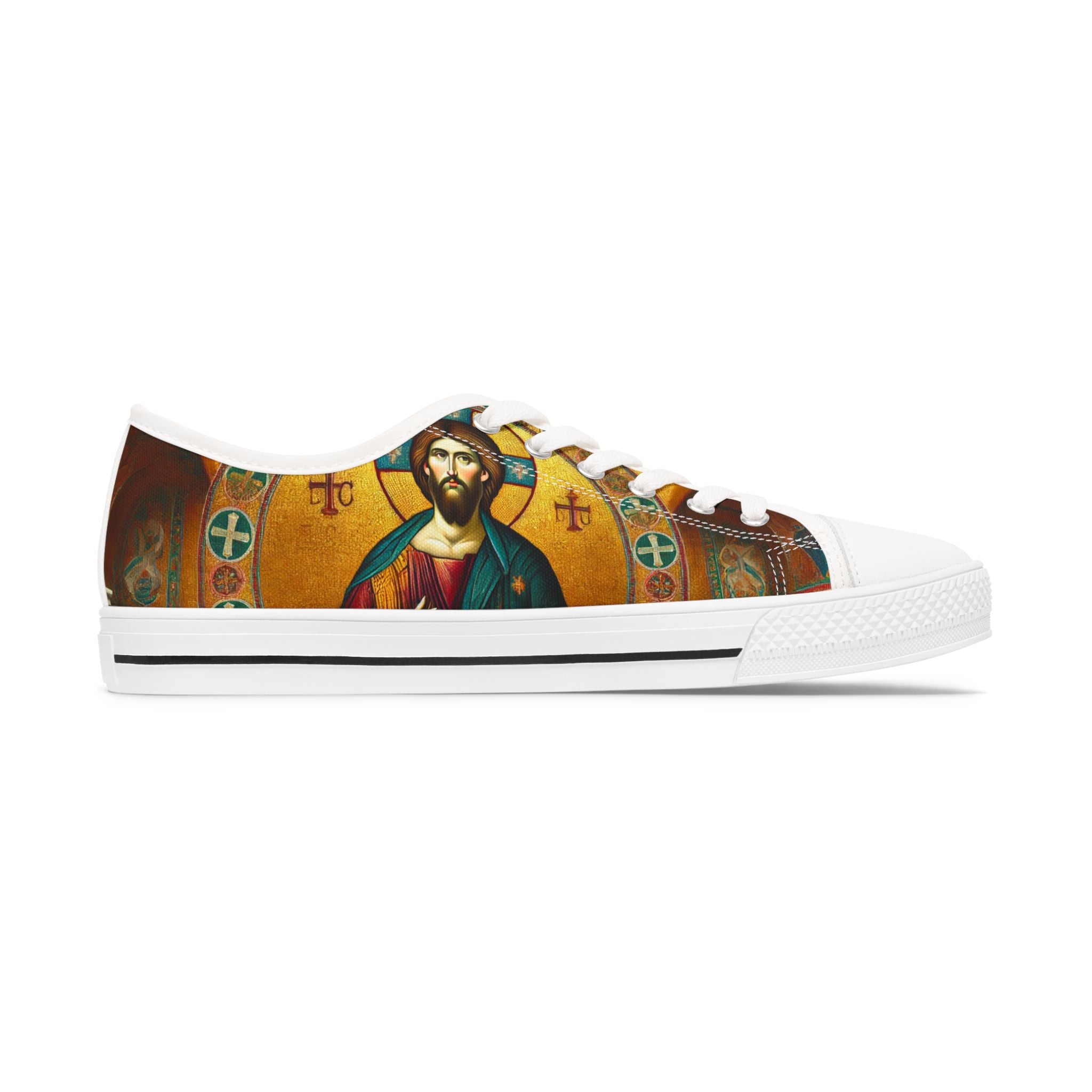 Religious Icon Low Top Sneakers - Artistic Christian Design