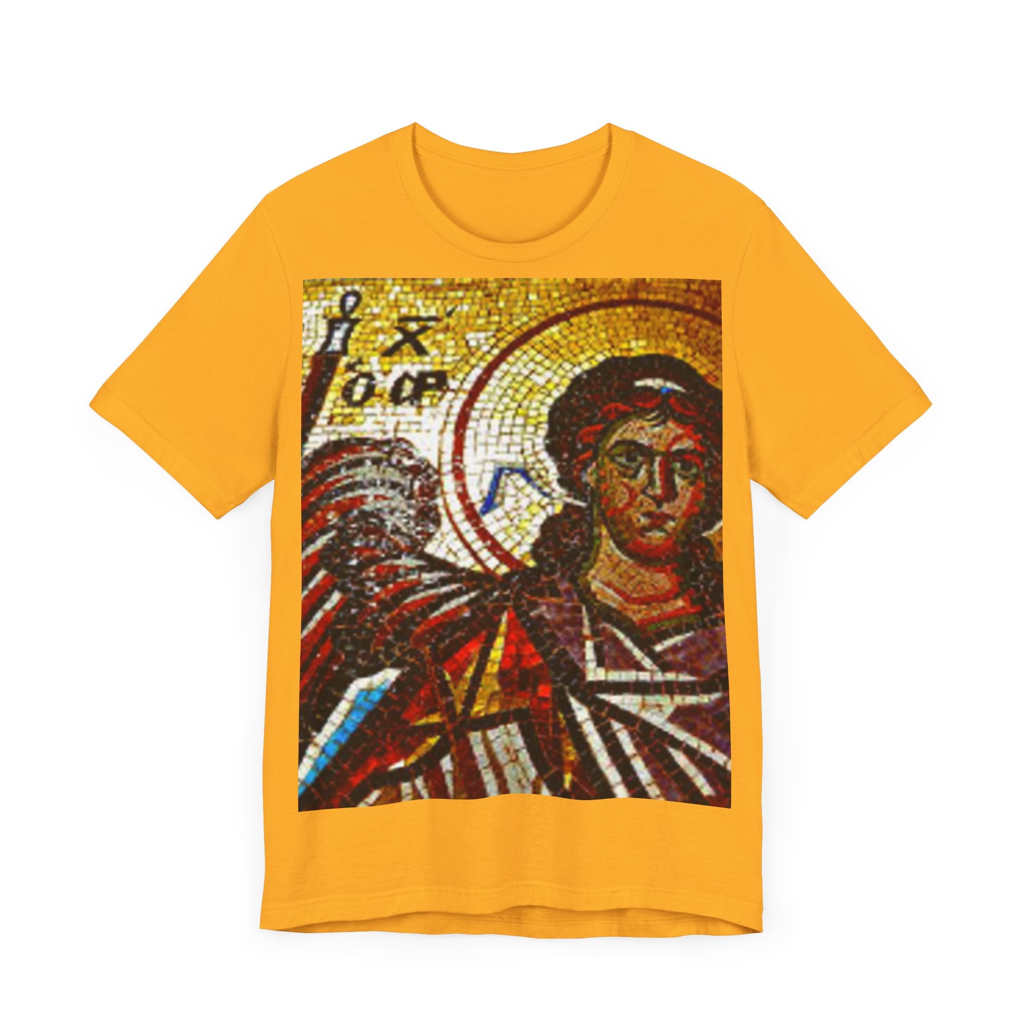 Vintage Iconography Unisex Jersey Tee - Artistic Mosaic Print