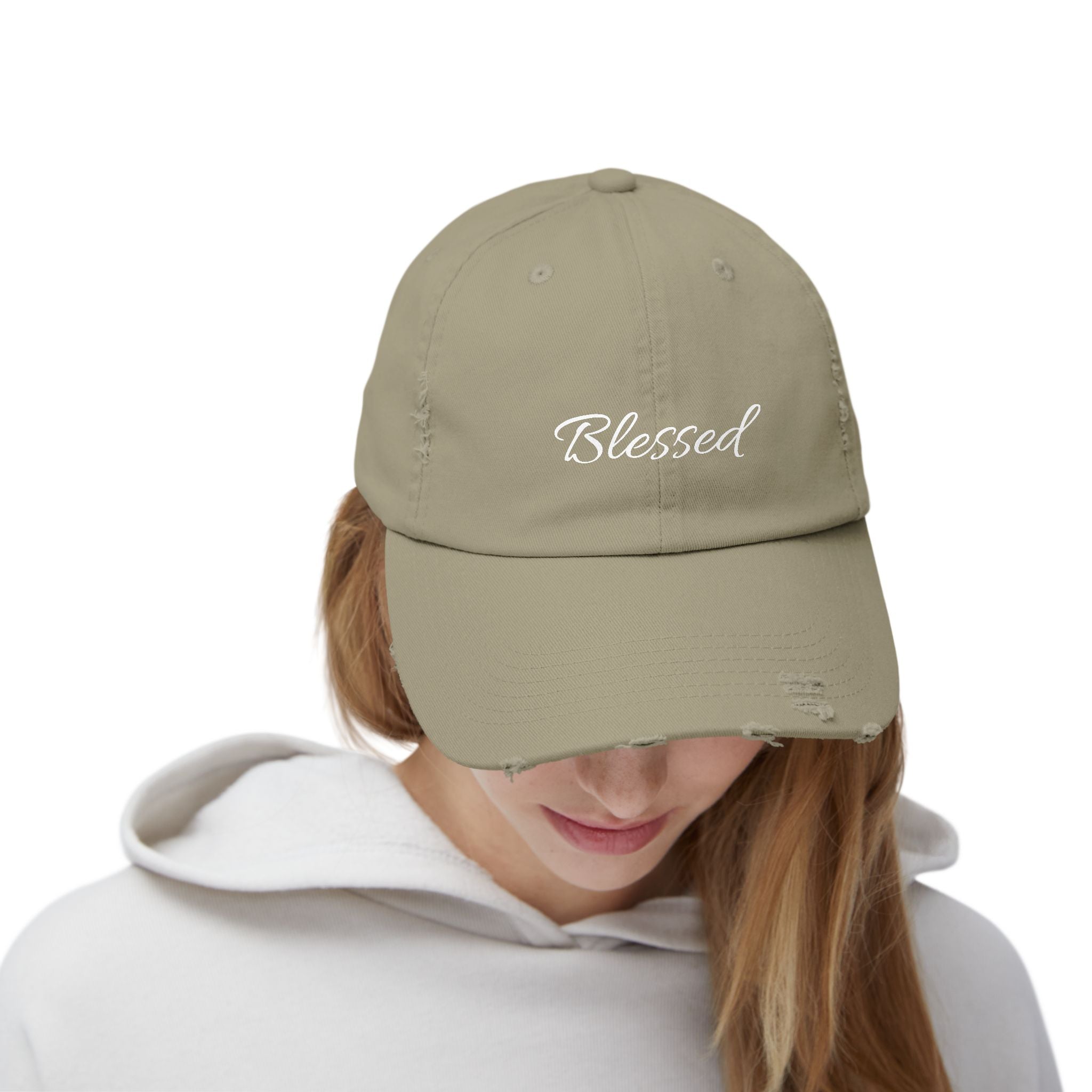 Blessed Distressed Cap - Unisex Casual Hat for Positivity