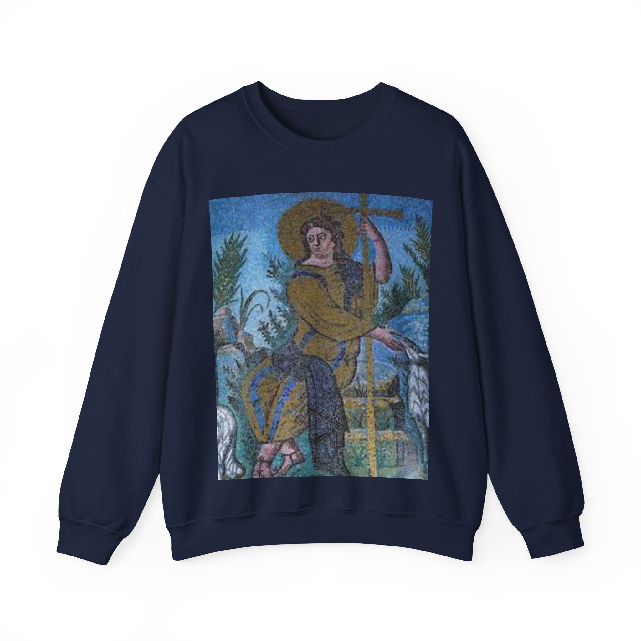 Unisex Heavy Blend™ Crewneck Sweatshirt with Vintage Mosaic Design
