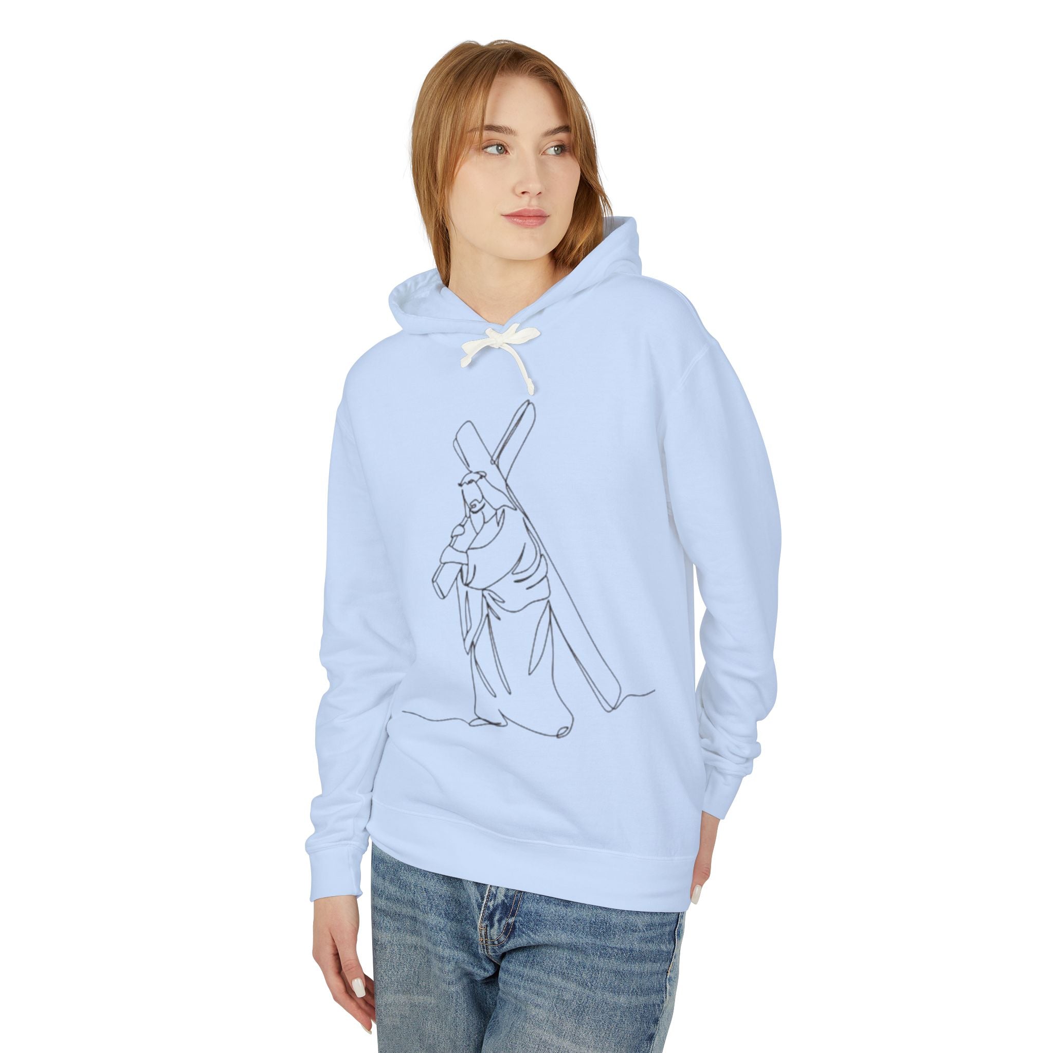 Unisex Lightweight Hooded Sweatshirt with Inspirational Design